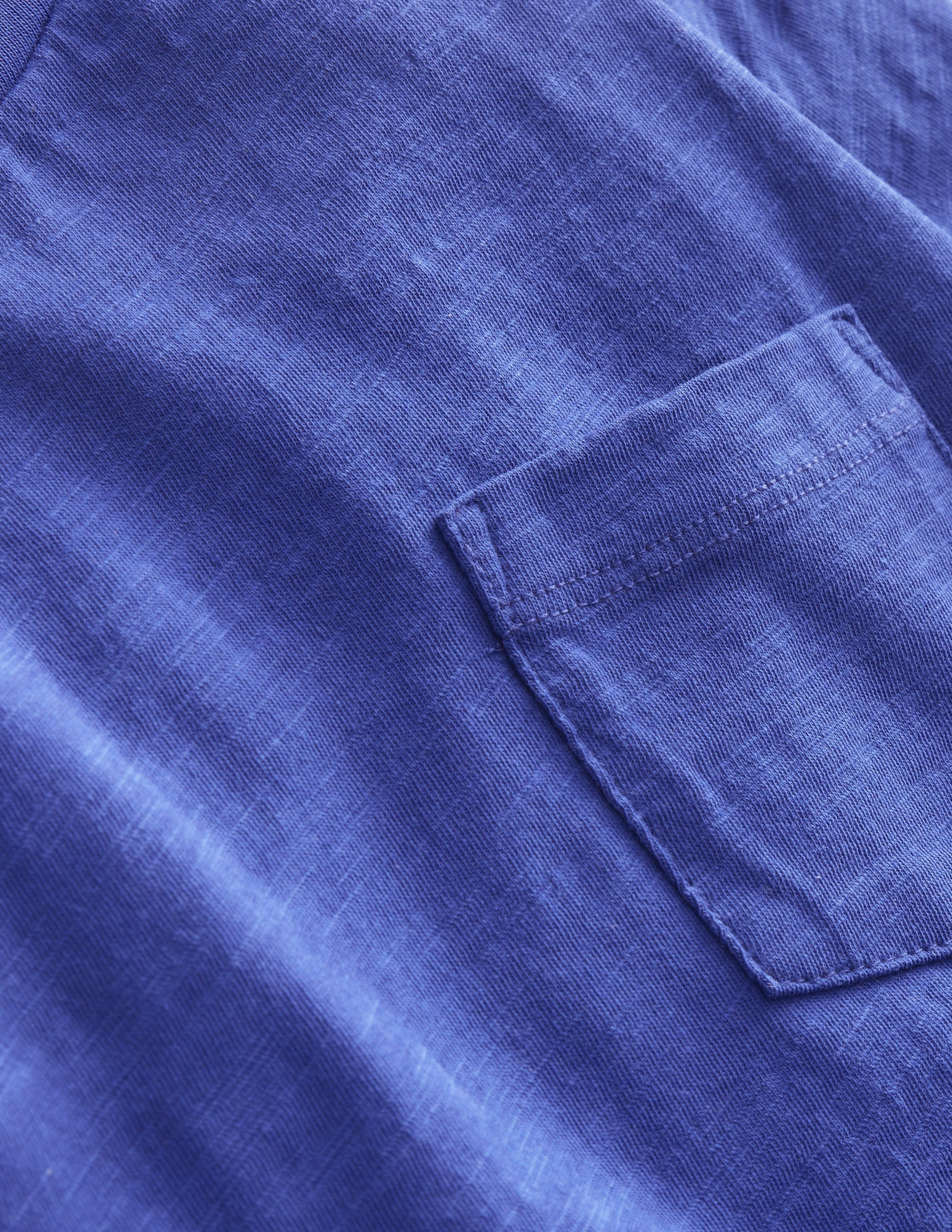 Long-sleeved Washed T-shirt-Bright Blue-3