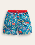 Swim Shorts-Island Blue Tropical Garden