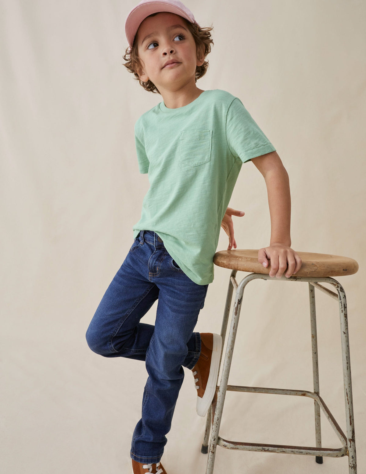 Washed Slub T-shirt-Safari Green-4