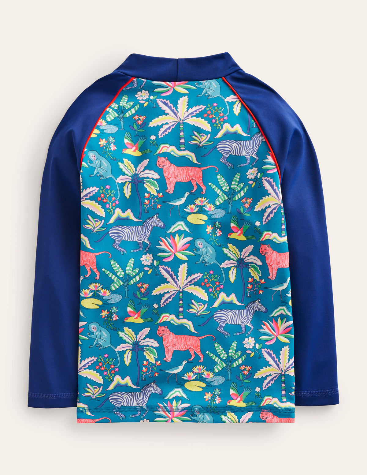Printed Rash Guard-Island Blue Tropical Garden - Image 2