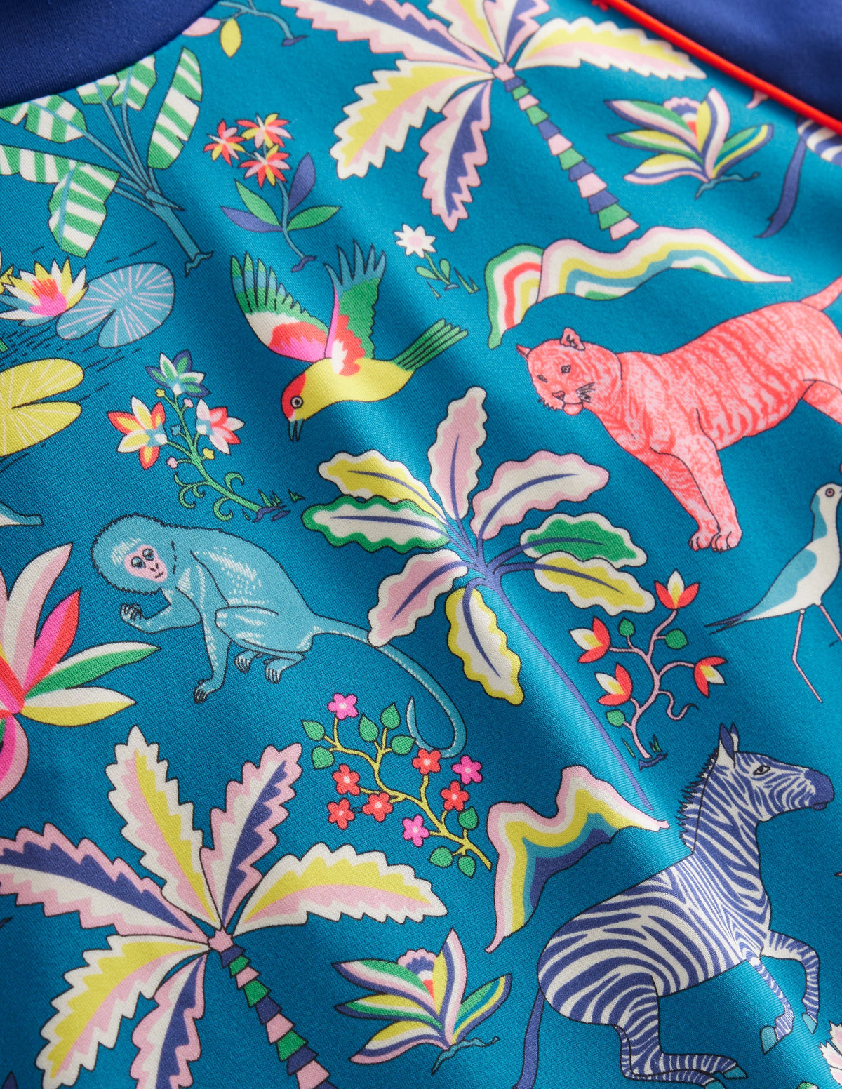 Printed Rash Guard-Island Blue Tropical Garden - Image 3