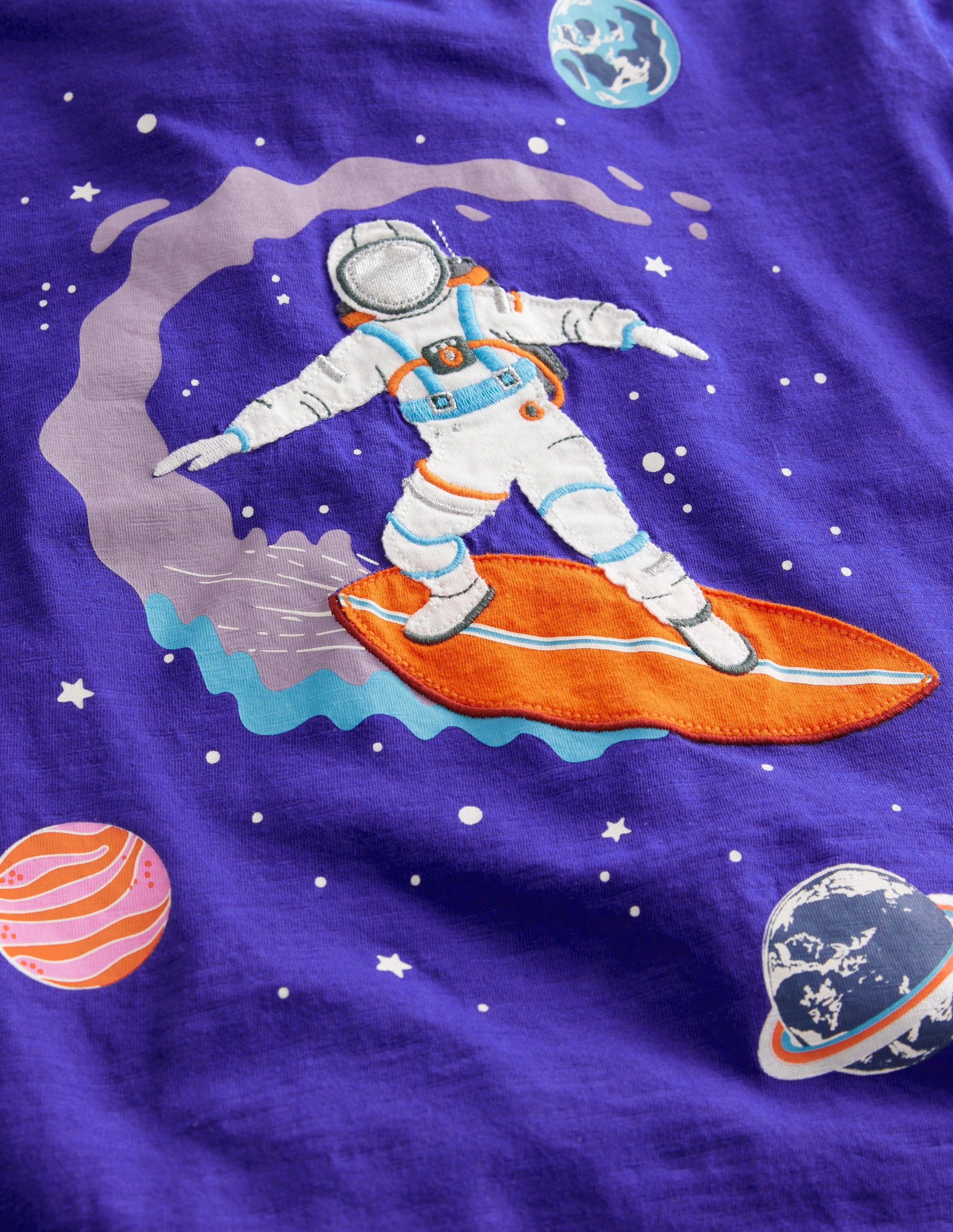 Space-Print Cotton T-Shirt-Blue Marl Surfer-3