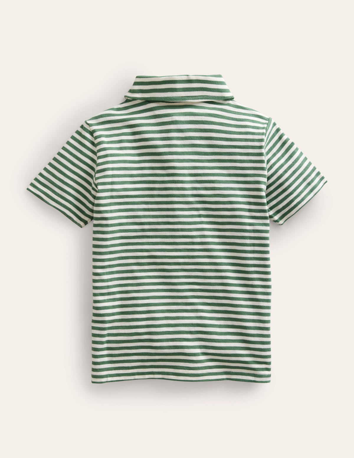 Striped Slubbed Polo Shirt-Rosemary/Ivory - Image 2
