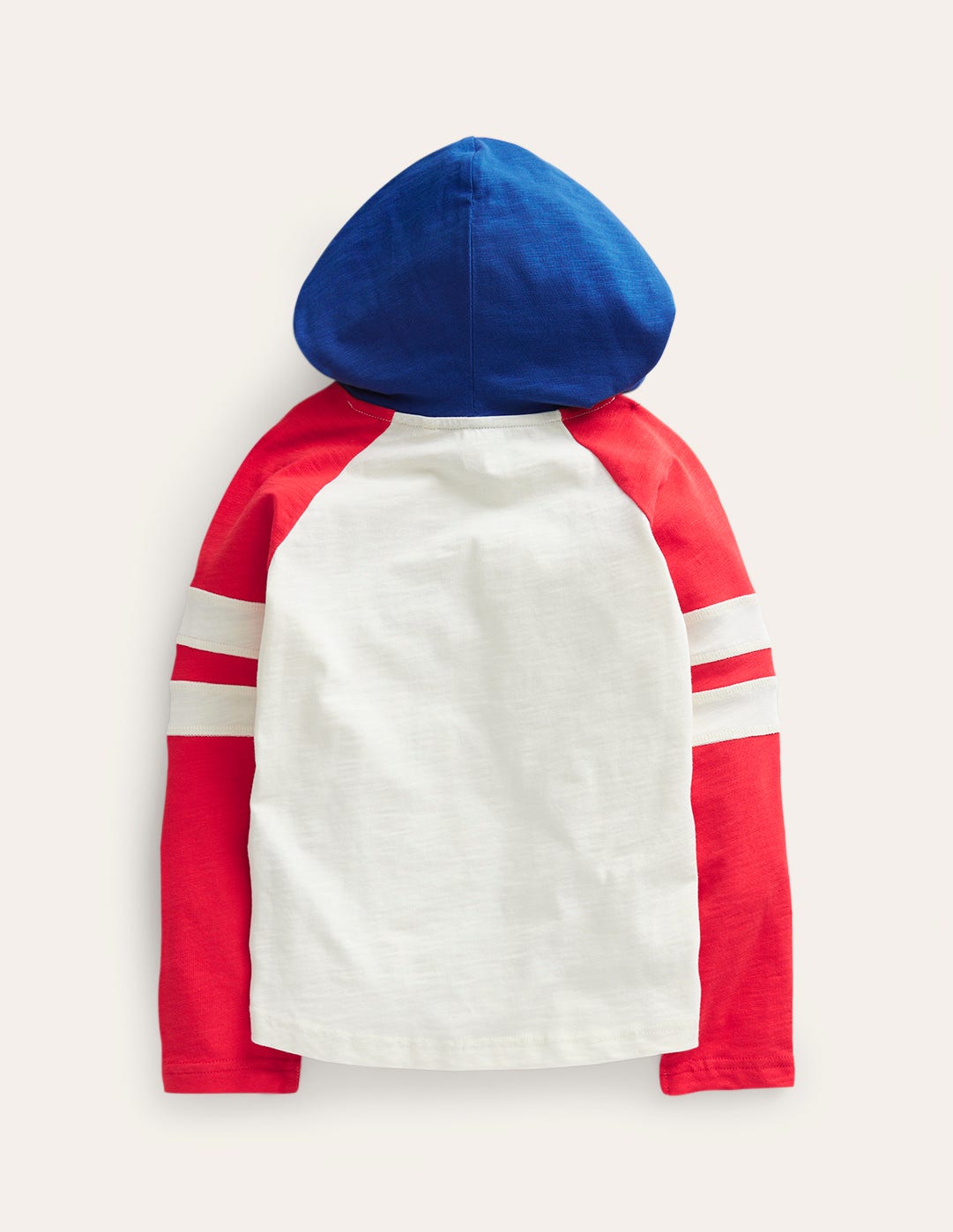 Hooded Logo Raglan T-shirt-Ivory/Peppadew Star-2