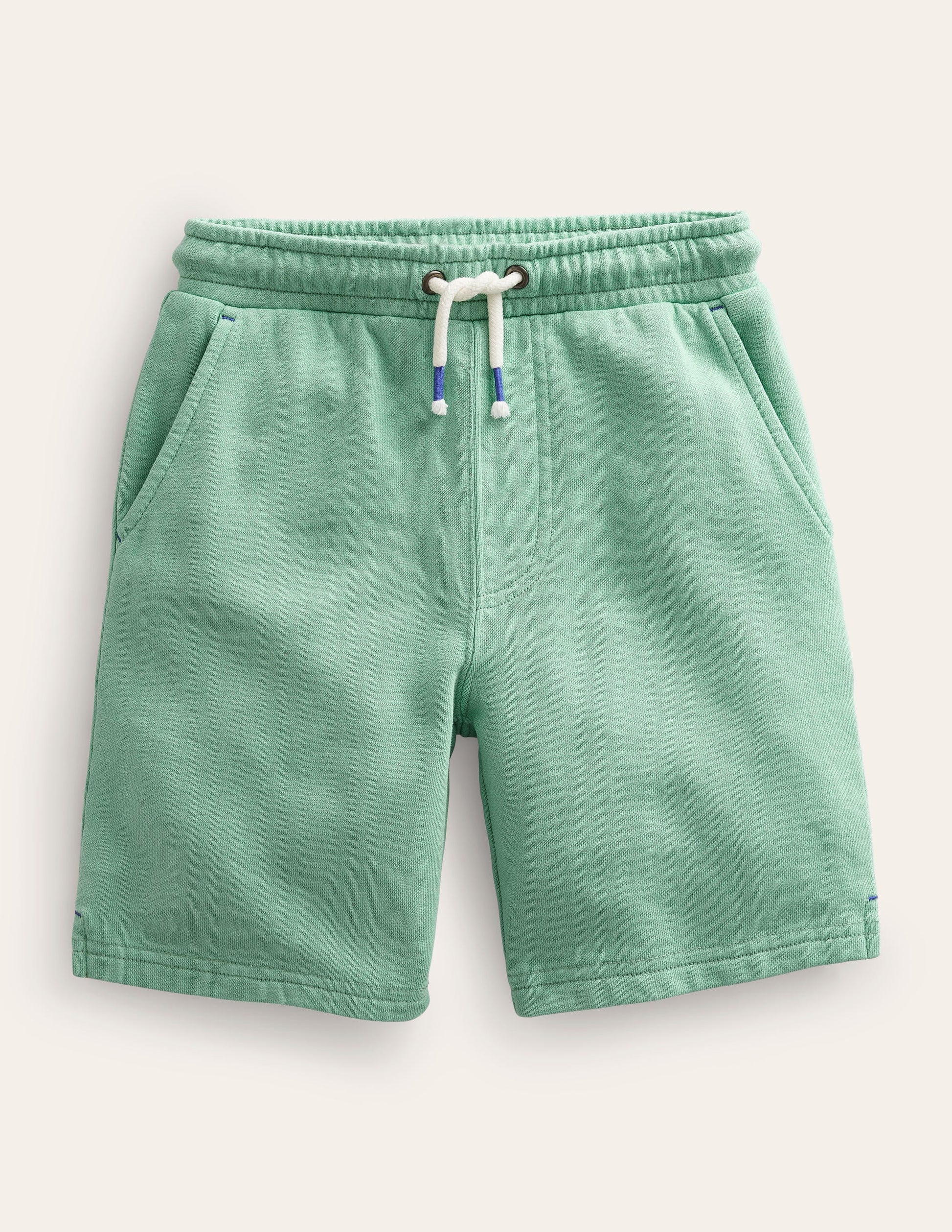 Garment-Dyed Cotton Shorts-Opal Green-1