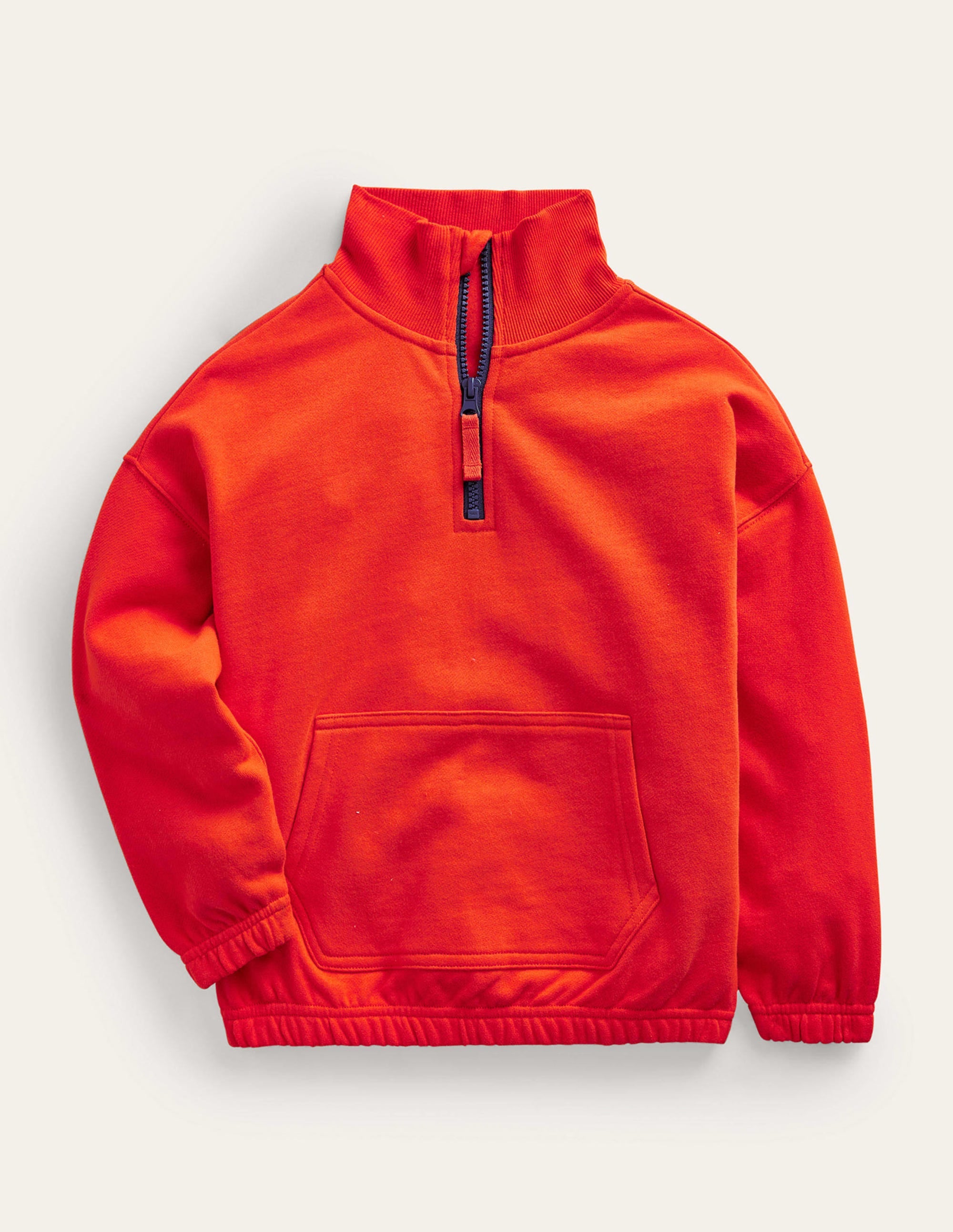 Colourblock Half Zip Sweat-Dahlia Red - Image 1