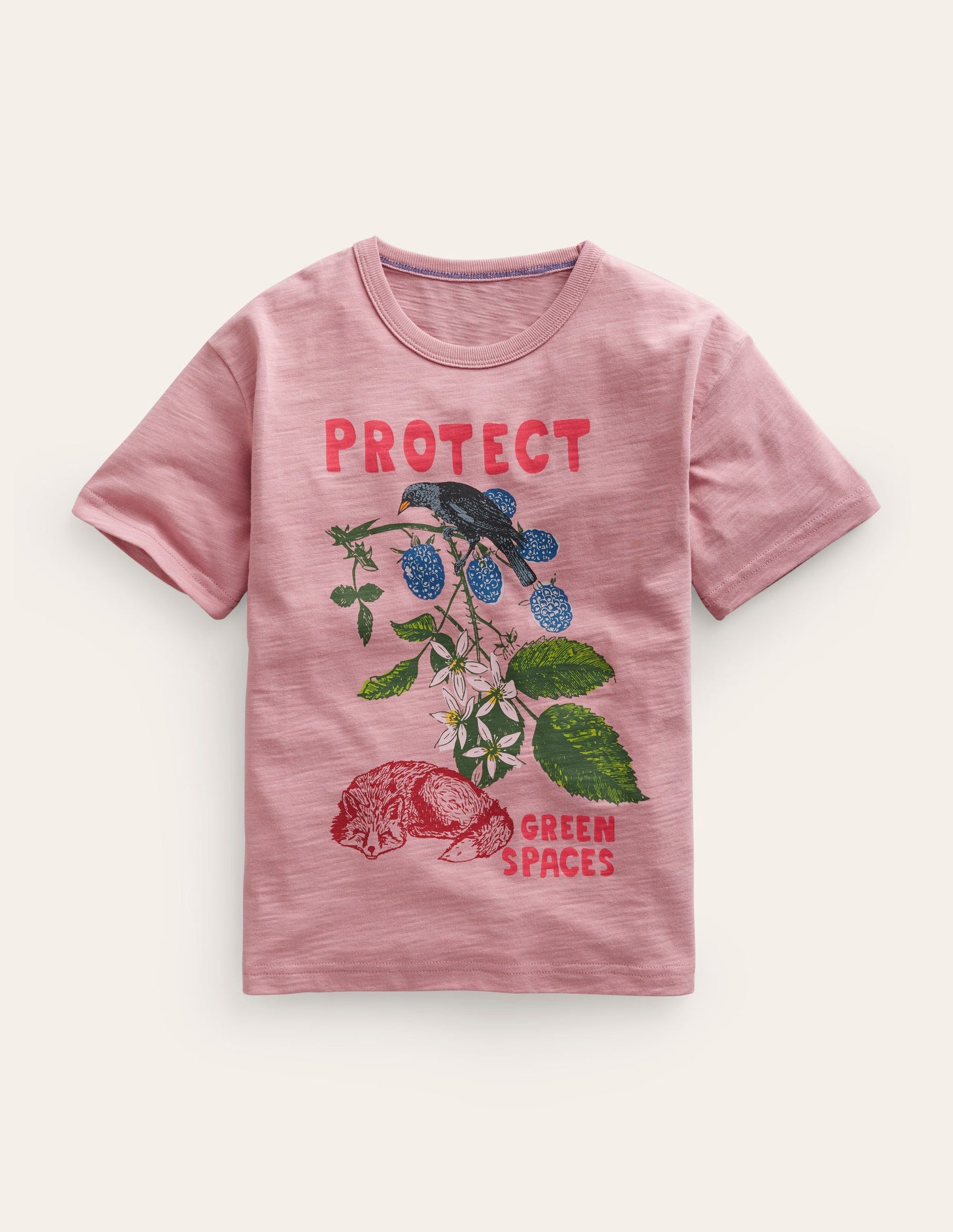 Eco-Print Relaxed T-Shirt-Almond Pink Protect