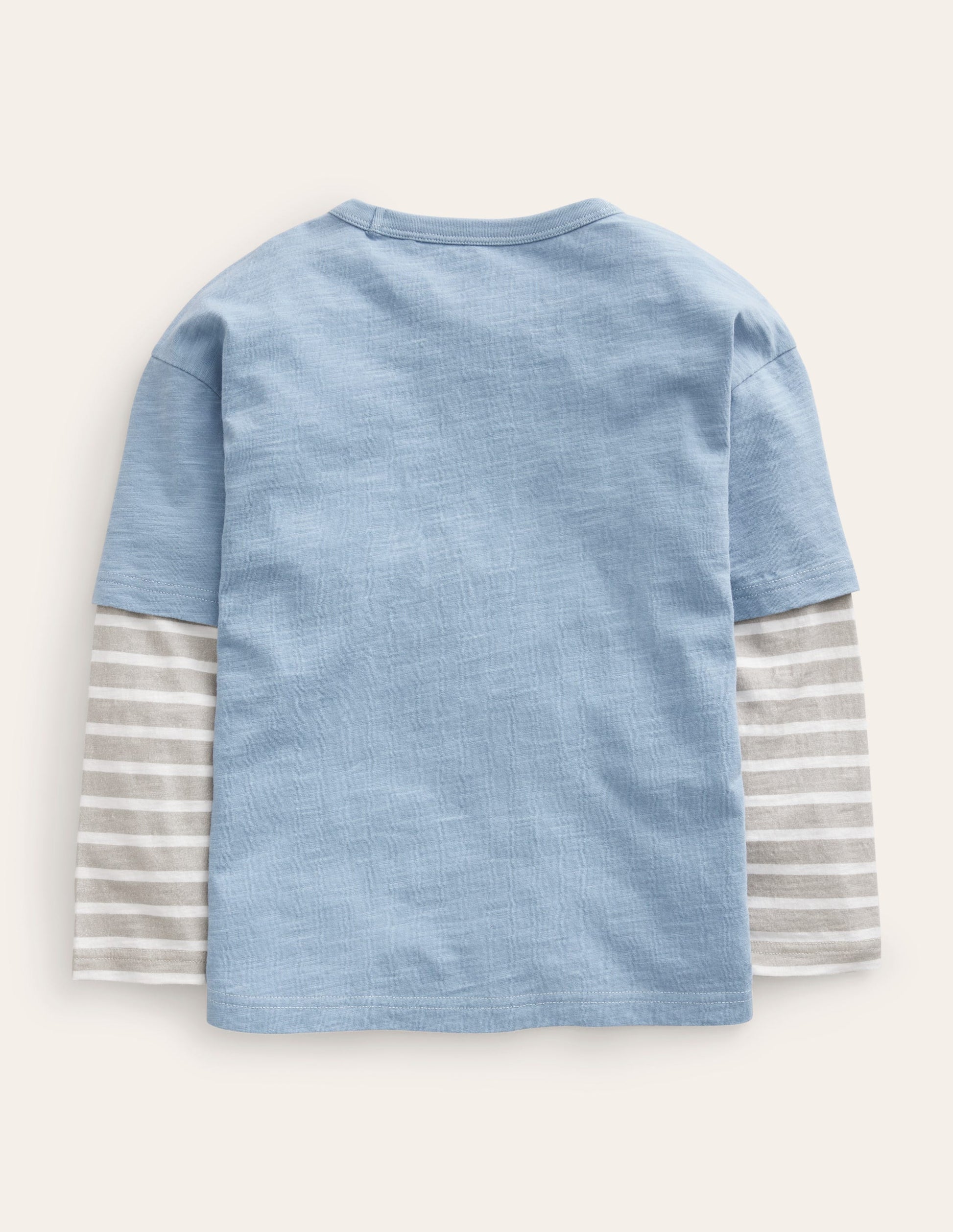 Layered Long-Sleeve T-Shirt-Pebble Blue-2
