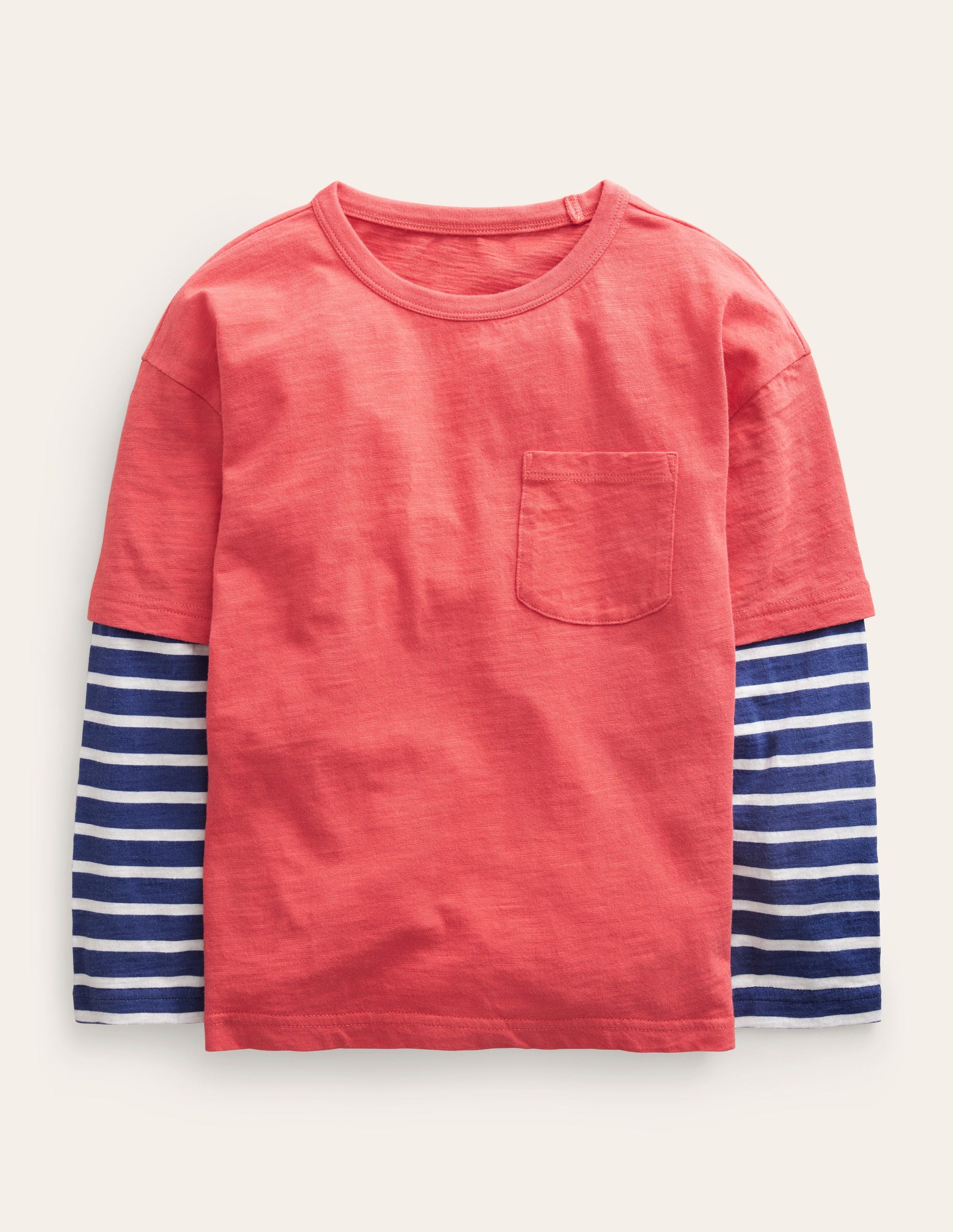 Layered Long-Sleeve T-Shirt-Jam Red-1