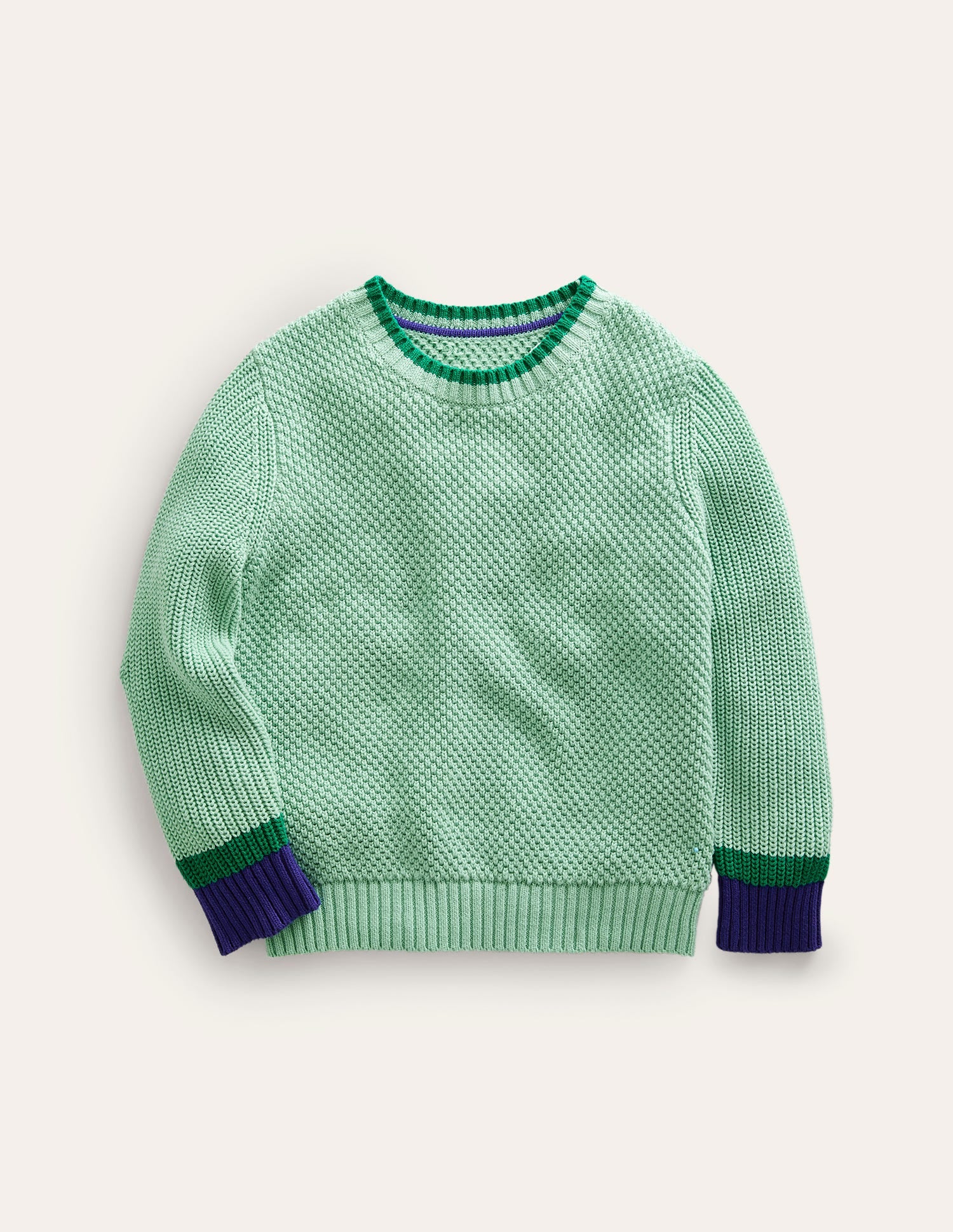 Chunky Cotton Sweater-Opal Green-1