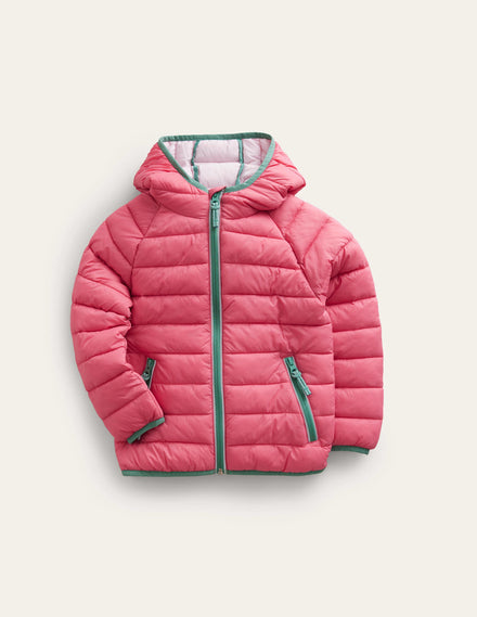 Pack-Away Padded Jacket-Rose Red