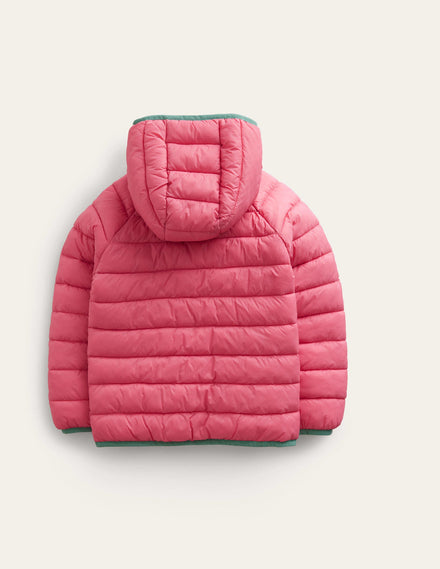 Pack-Away Padded Jacket-Rose Red