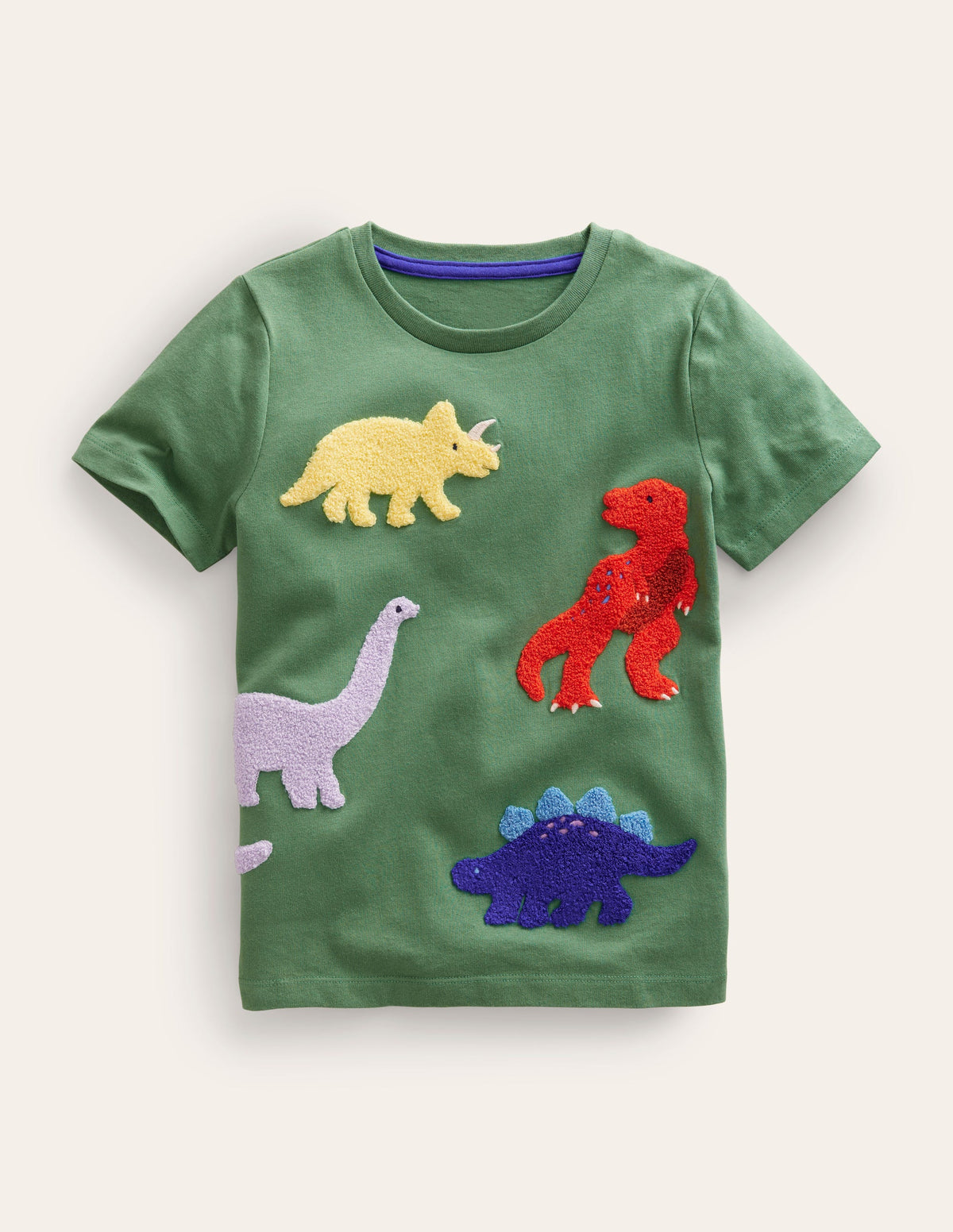 Dinosaur-Print Bouclé T-Shirt-Rosemary Dinosaurs - Image 1