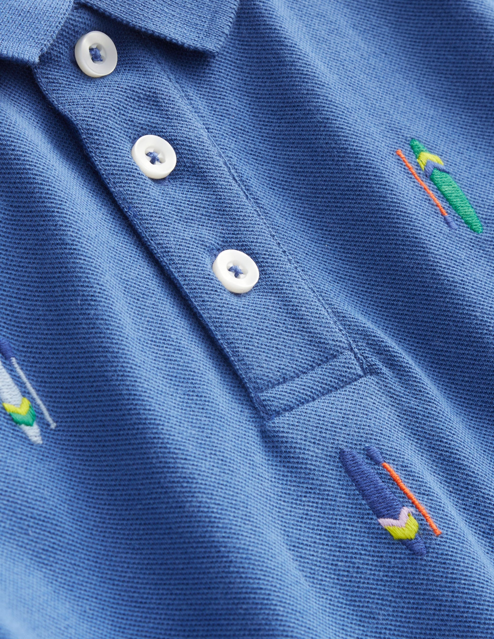 Embroidered Piqué Polo Shirt-Blue Paddle Boards-3