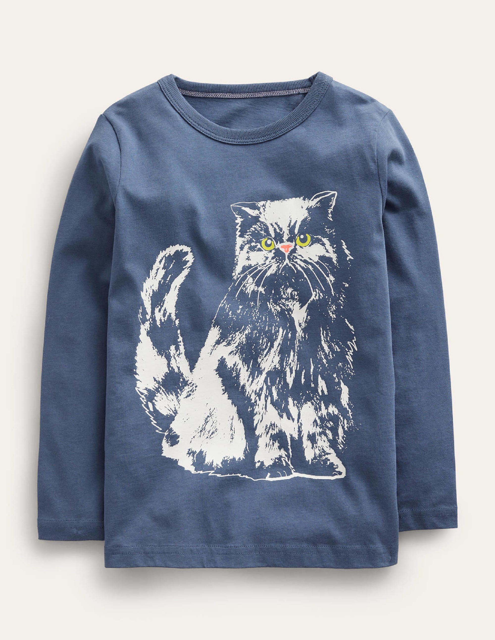 Printed GITD Relaxed T-shirt-Robot Blue - Image 1