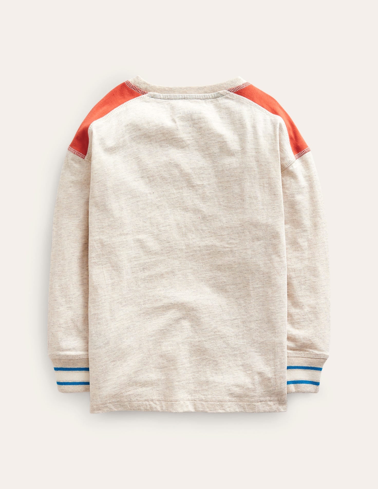 Textured Detail T-shirt-Oatmeal Marl - Image 2