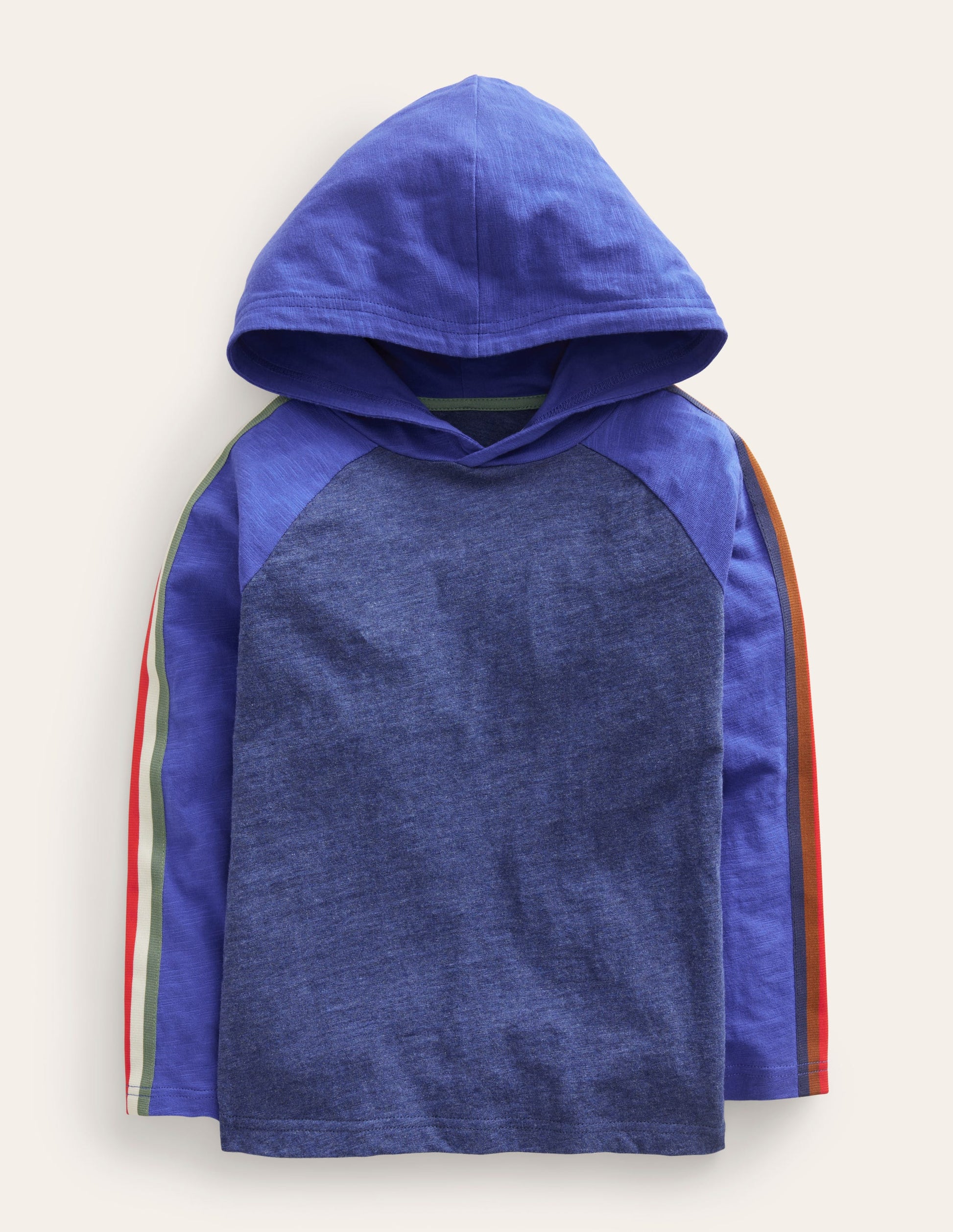 Hooded Raglan T-shirt-Navy Marl/Brilliant Blue-1