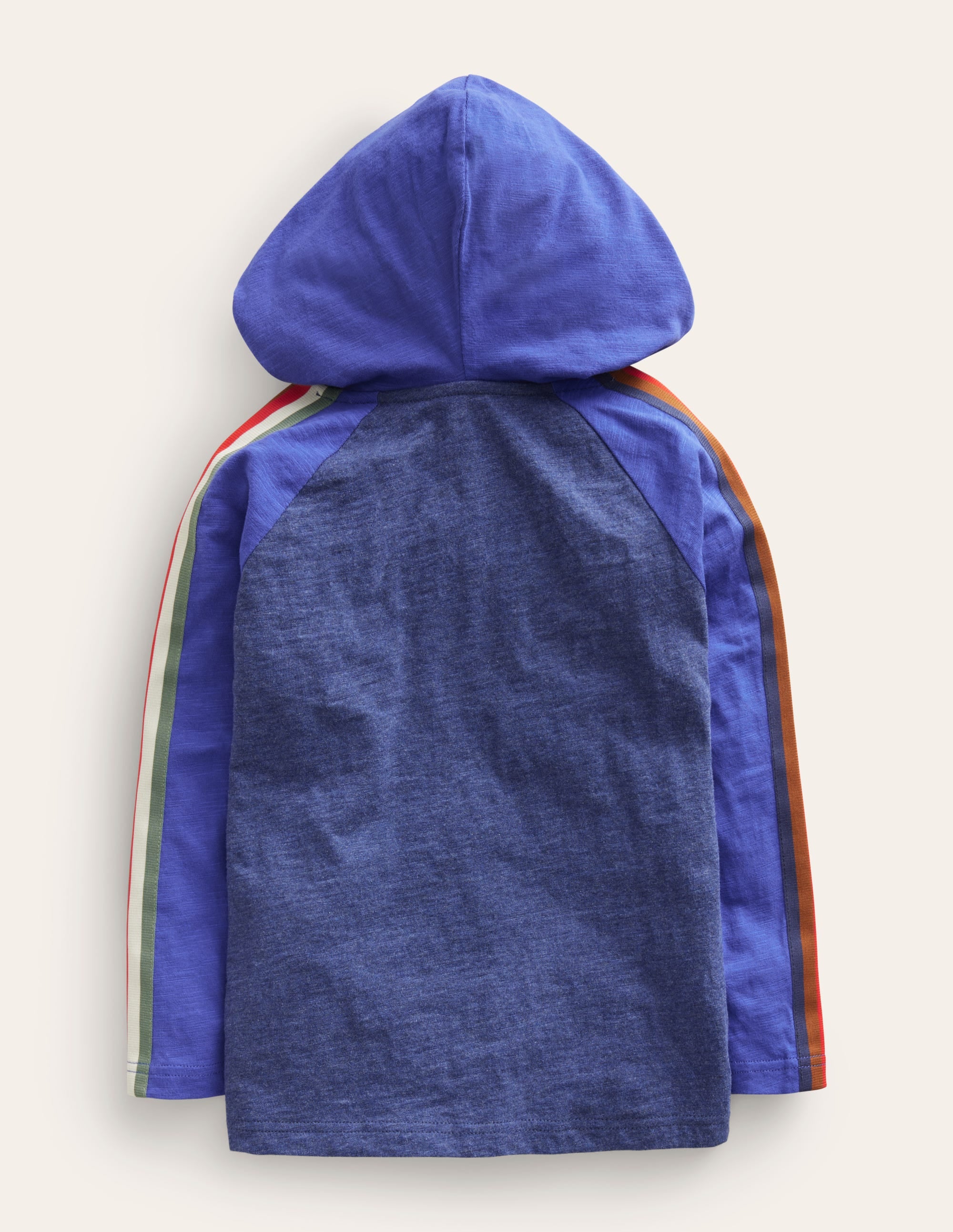 Hooded Raglan T-shirt-Navy Marl/Brilliant Blue - Image 2