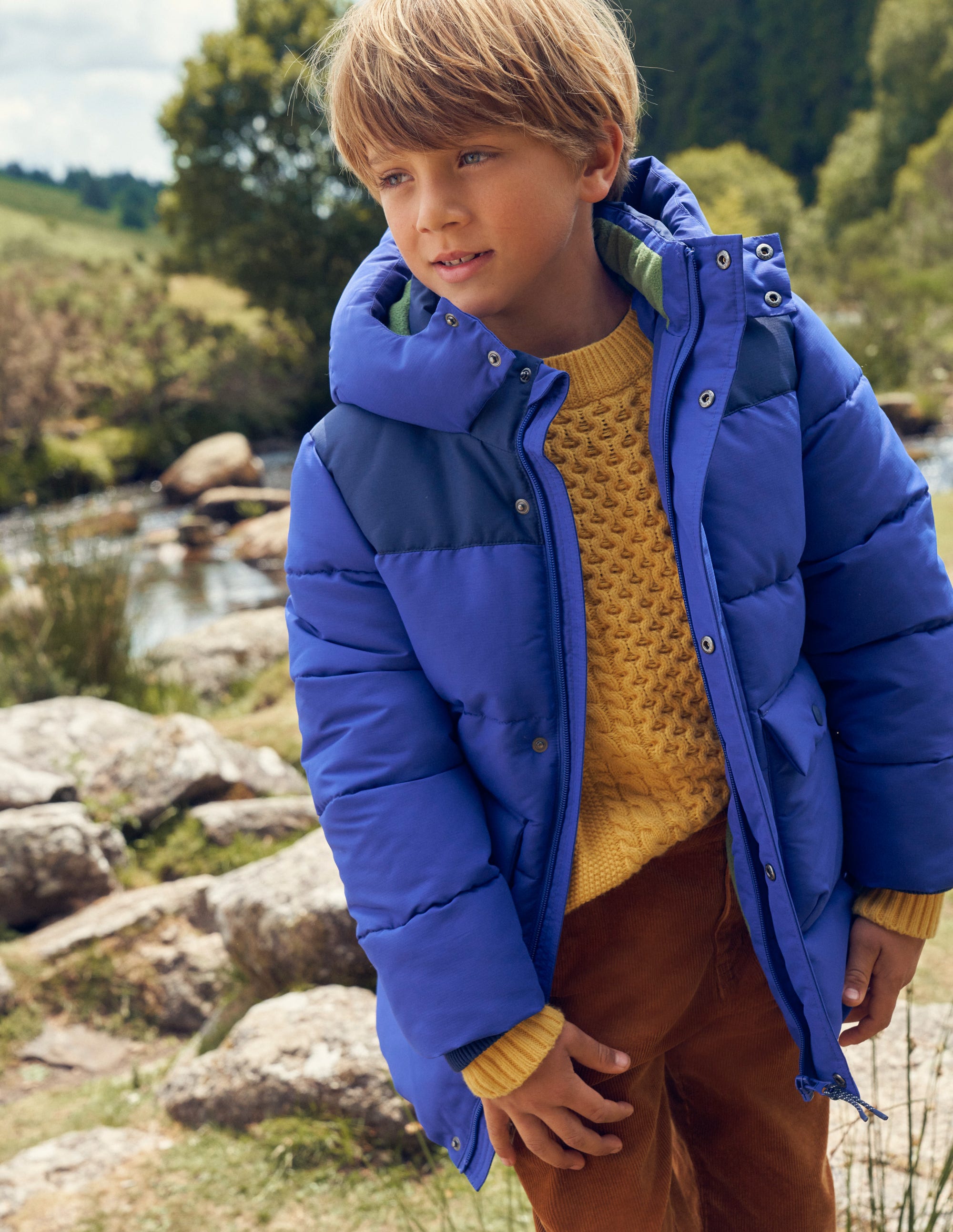Fleece Lined Padded Coat-Bluing - Image 5