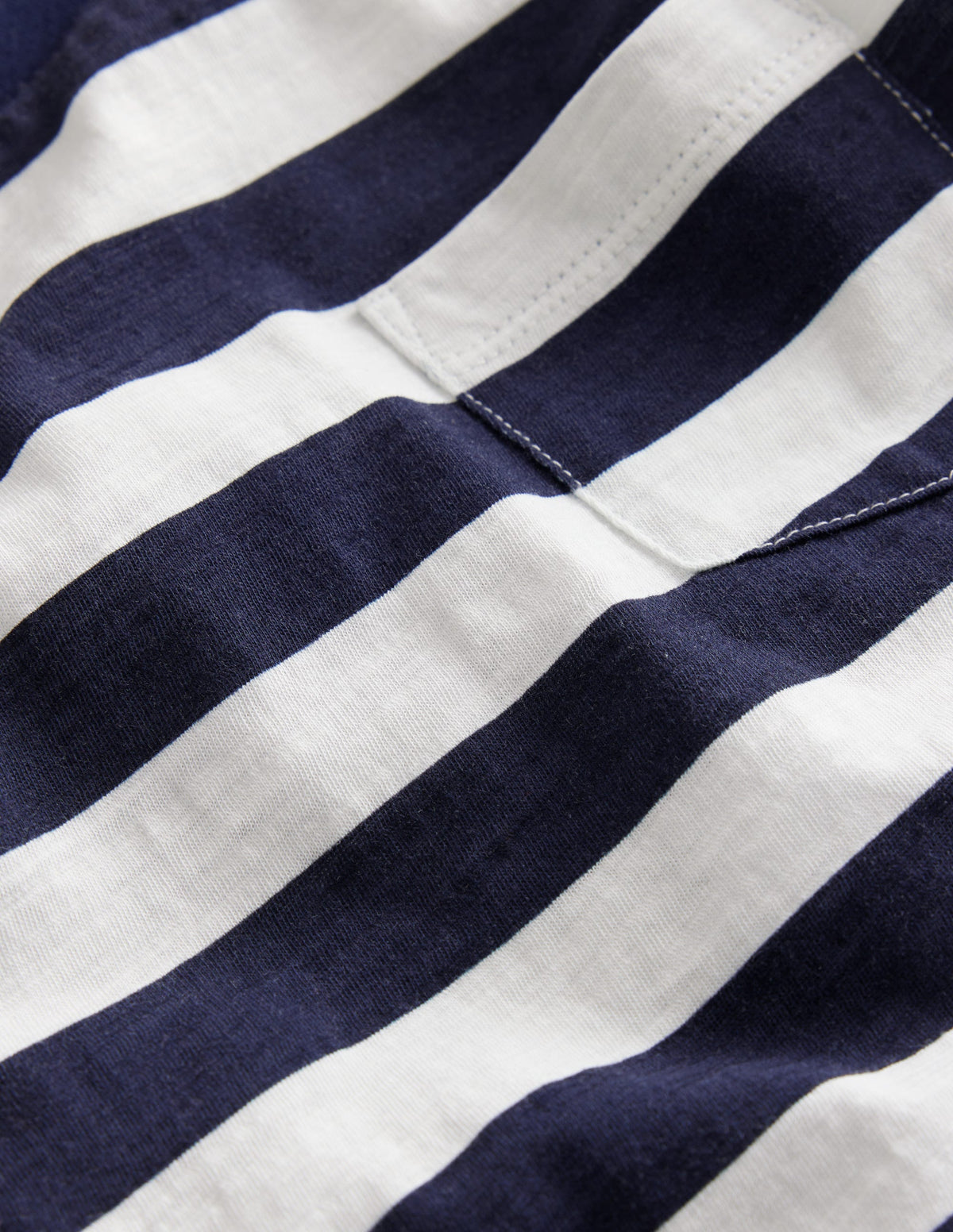 Long-sleeved Washed T-shirt-French Navy/Ivory Stripe-3