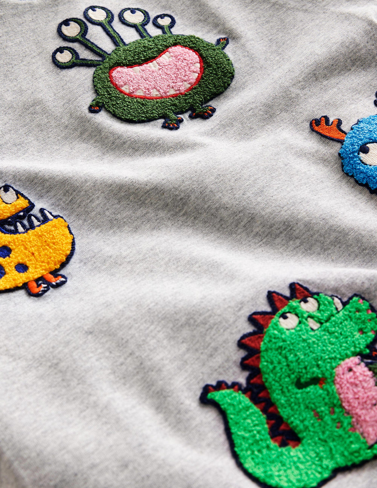 Monster Patches T-Shirt-Grey Marl Monster-3