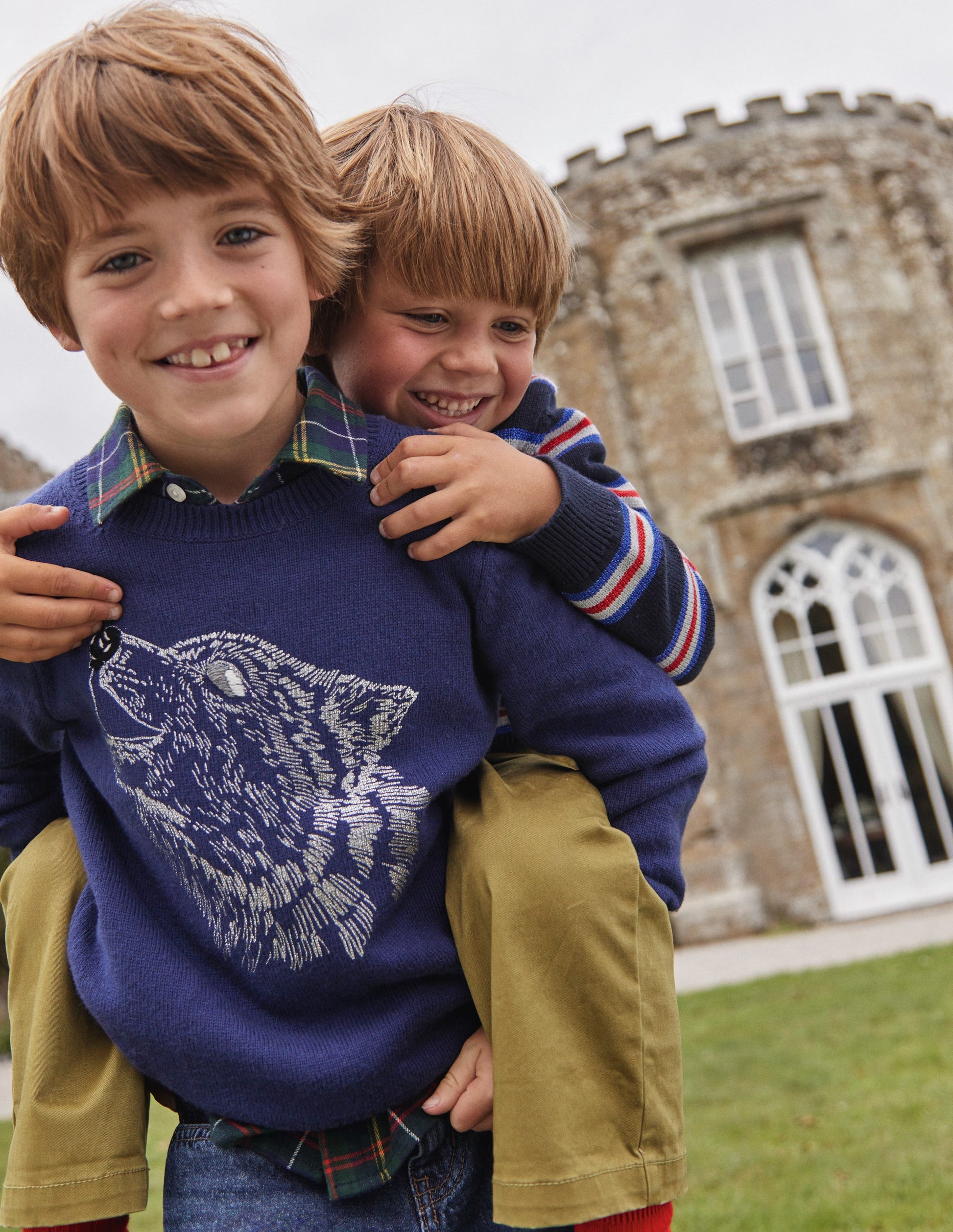 Fun Cosy Sweater-French Navy Wolf-4