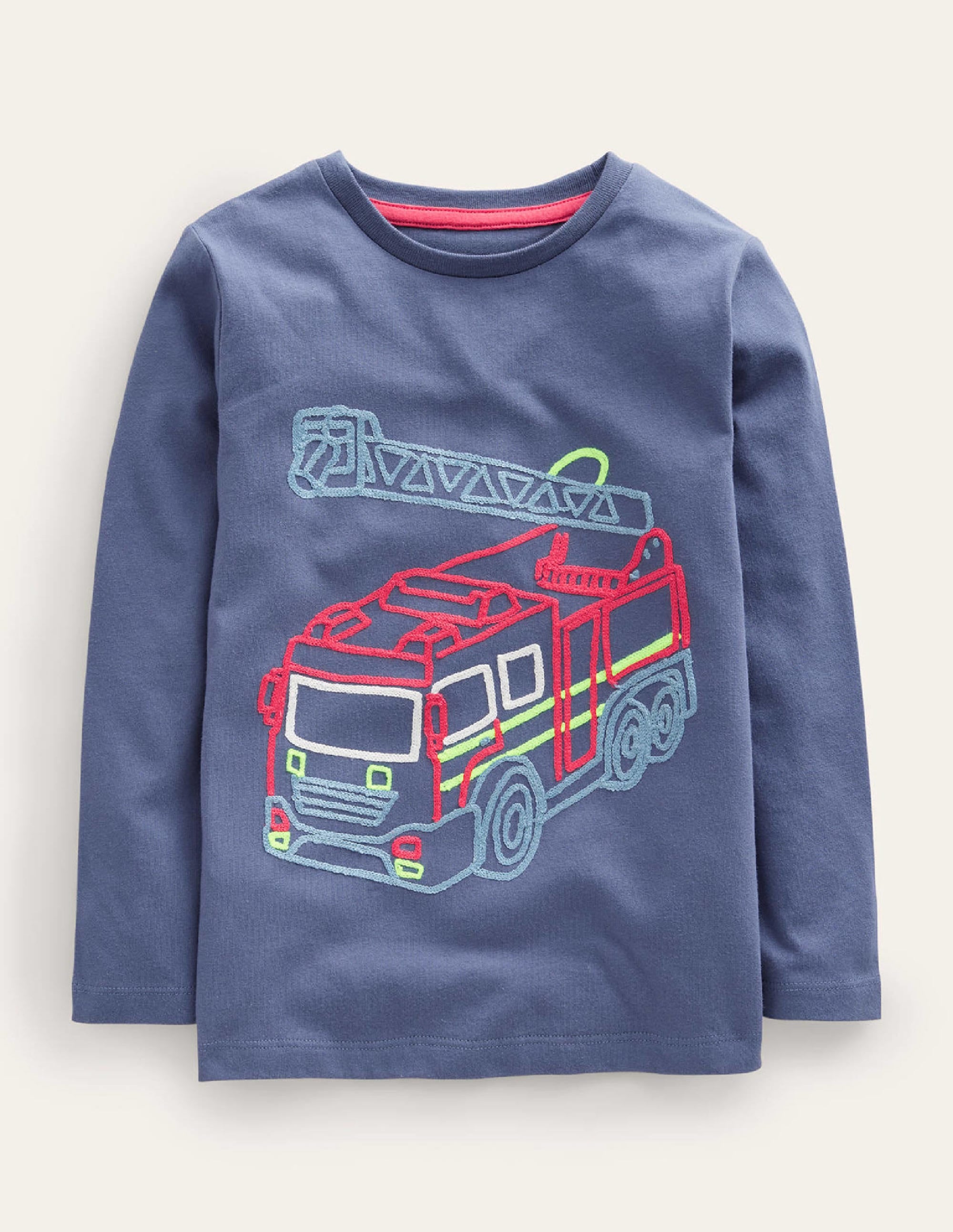 Chain Stitch Logo T-shirt-Robot Blue - Image 1