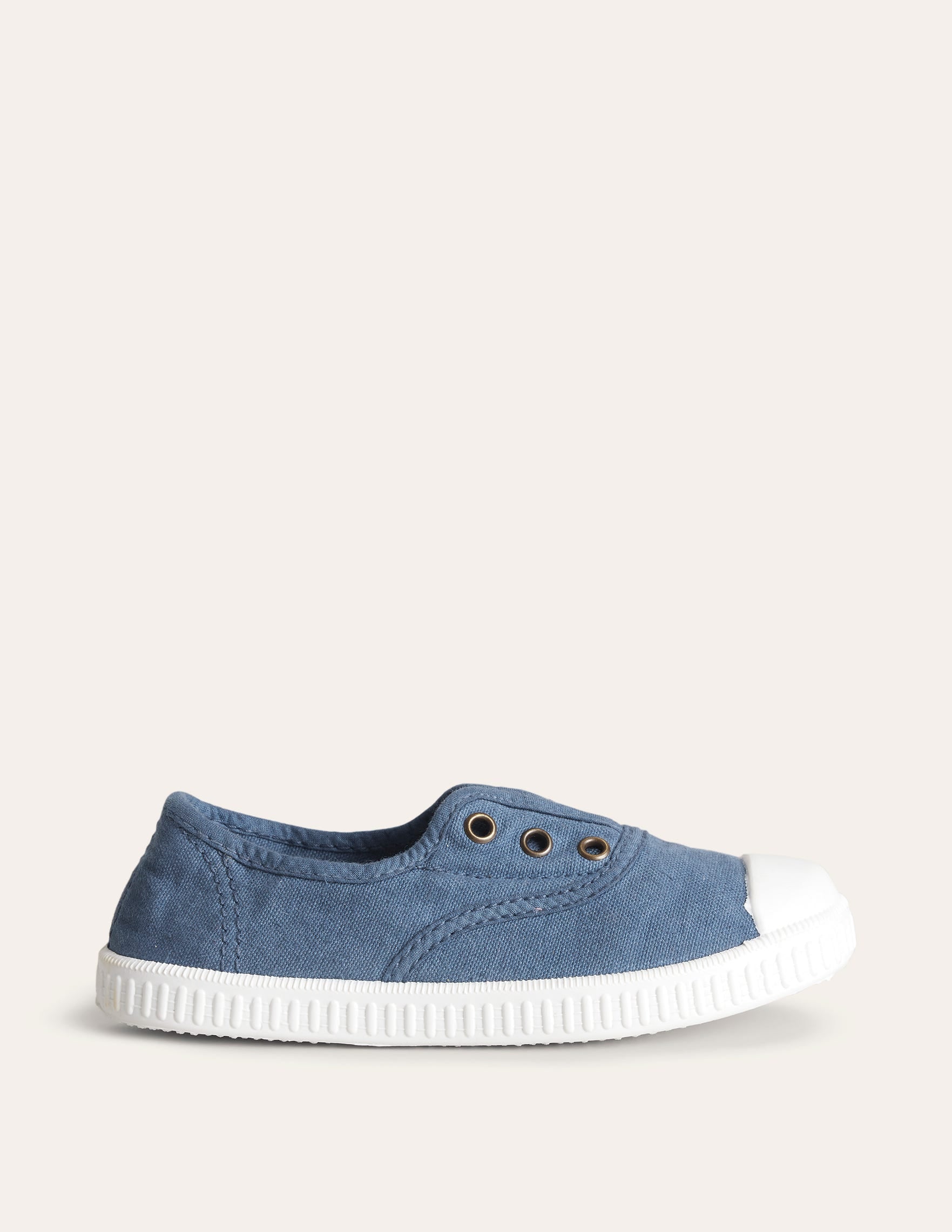 Laceless Canvas Pull-ons-College Navy - Image 1