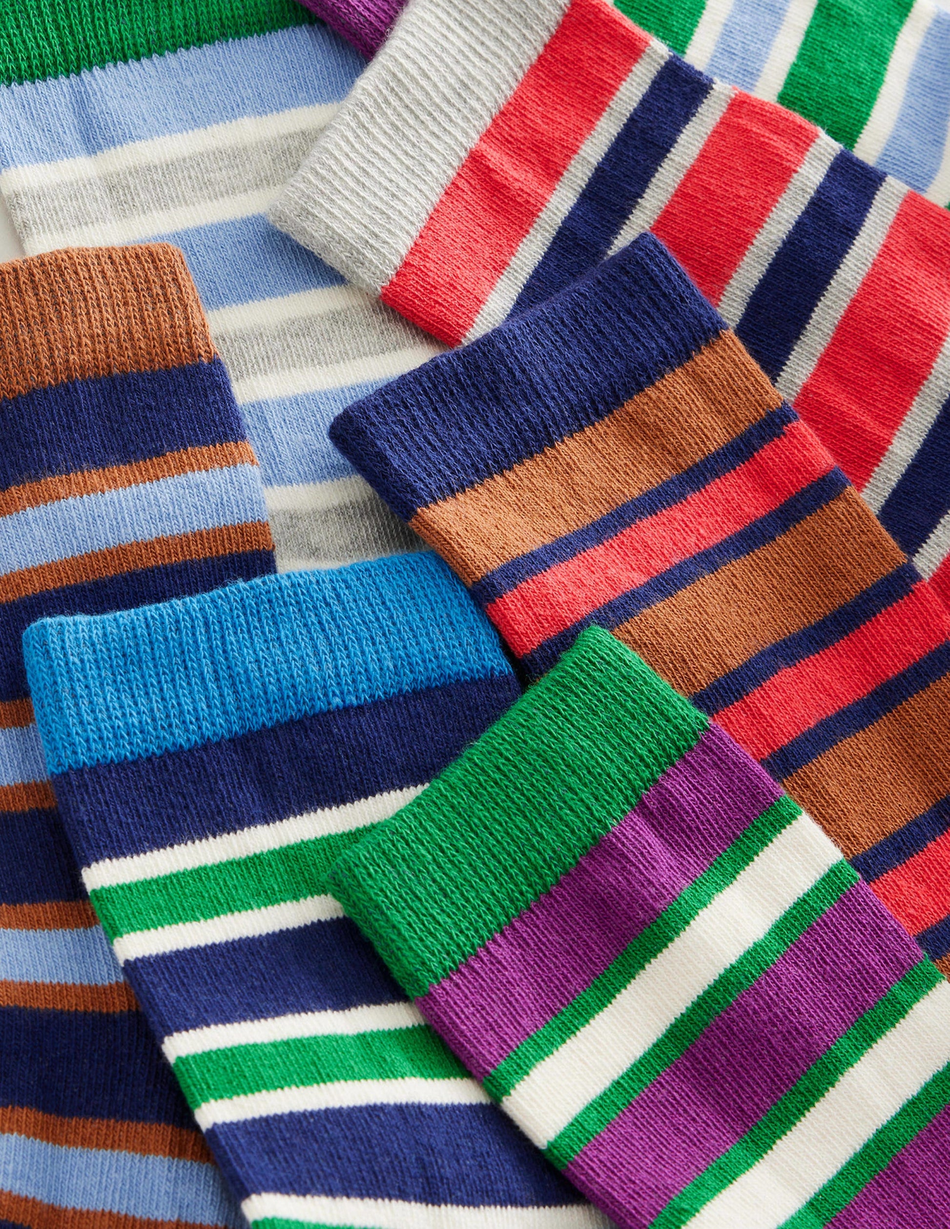 Socks 7 Pack-Royalty Multi Stripe-2