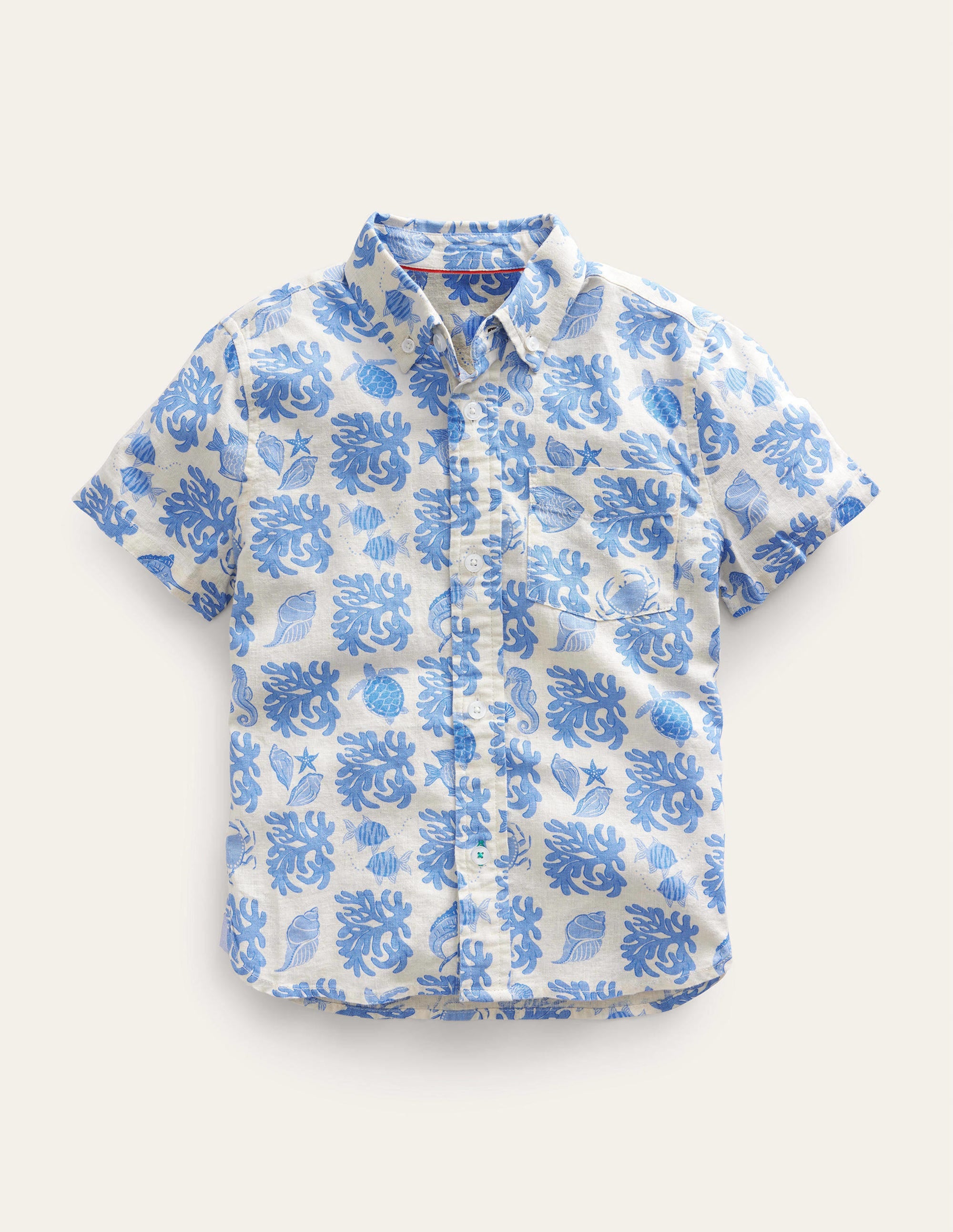 Cotton Linen Shirt-Provence Lagoon - Image 1