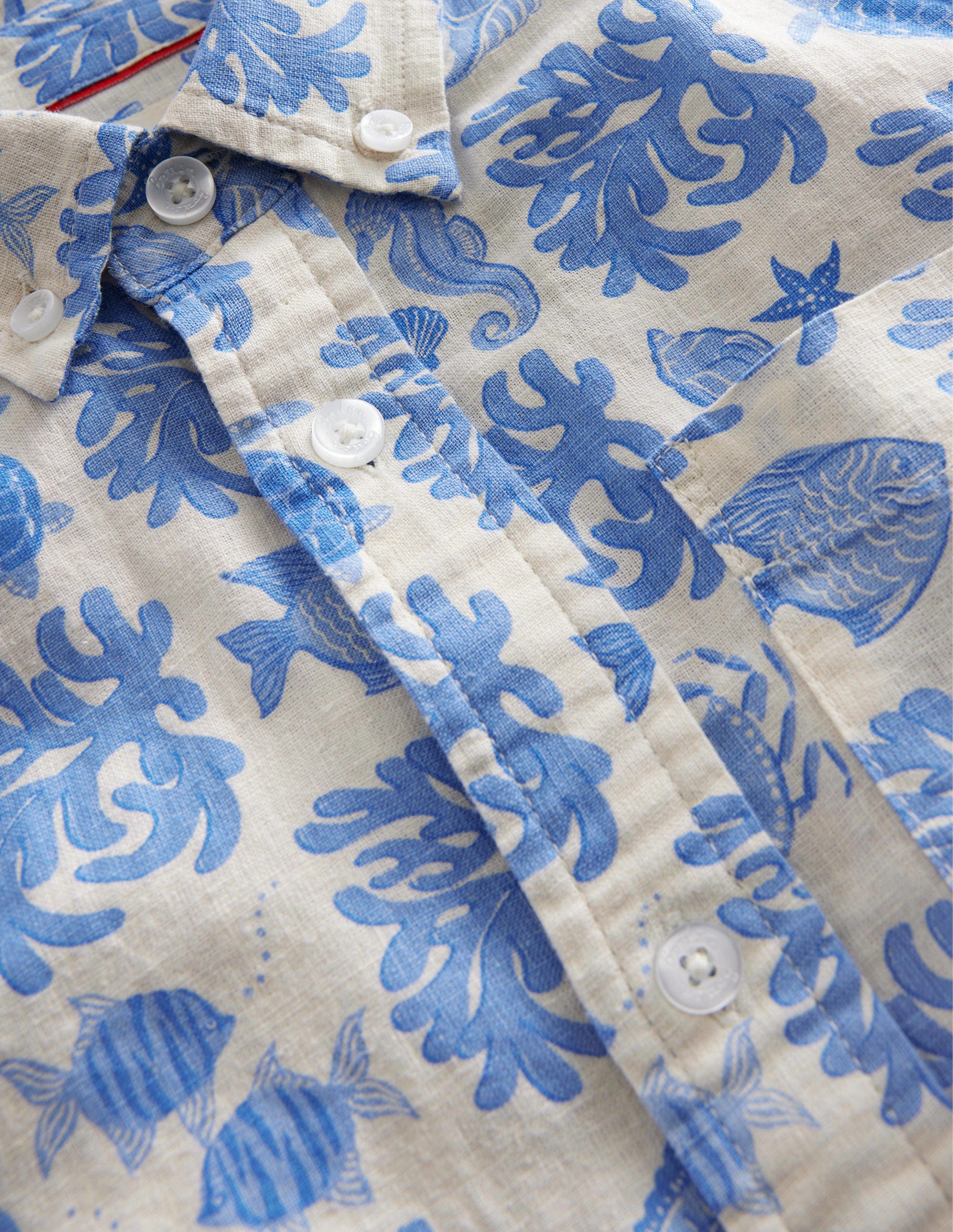Cotton Linen Shirt-Provence Lagoon - Image 3
