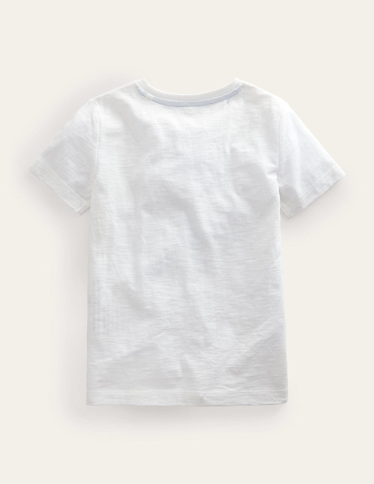 Chain Stitch Slogan T-shirt-Ivory White Hello-2