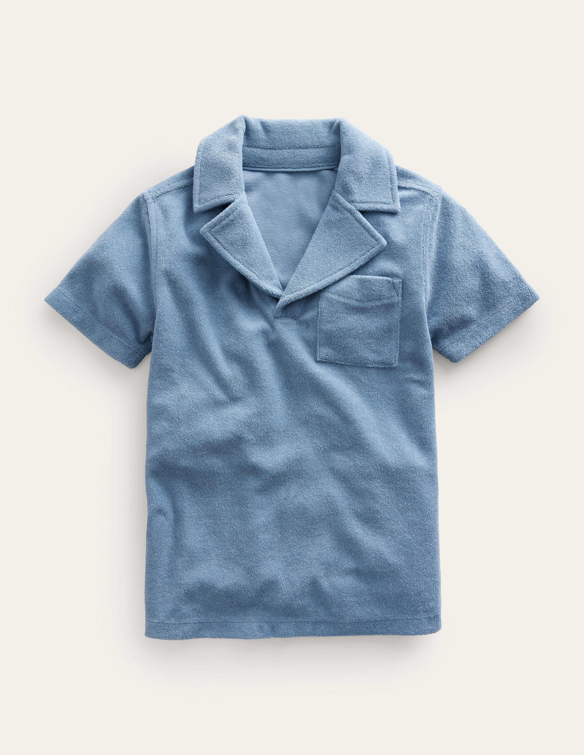 Towelling Polo-Pebble Blue - Image 1