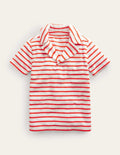 Towelling Polo-Red/White