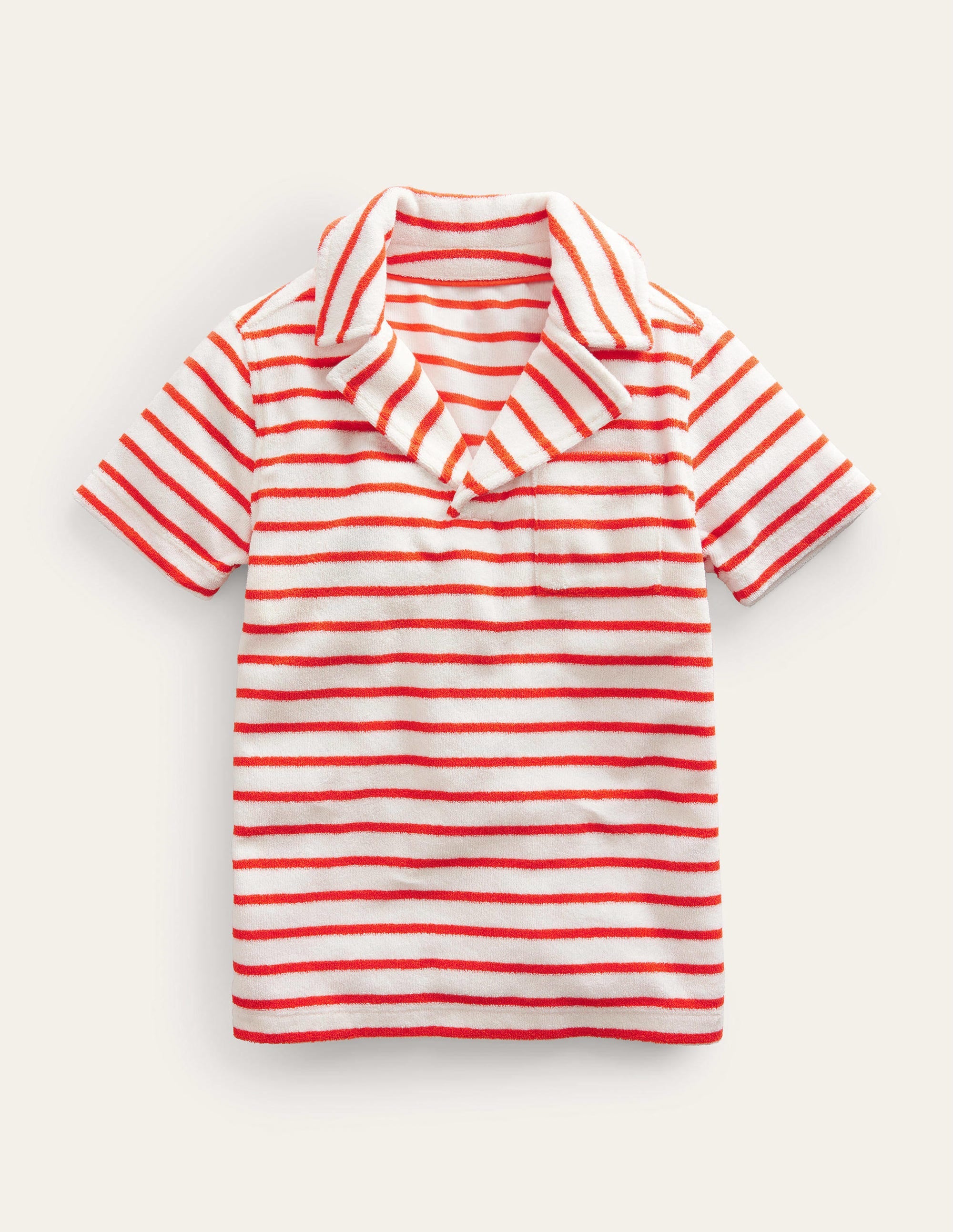 Towelling Polo-Red/White - Image 1
