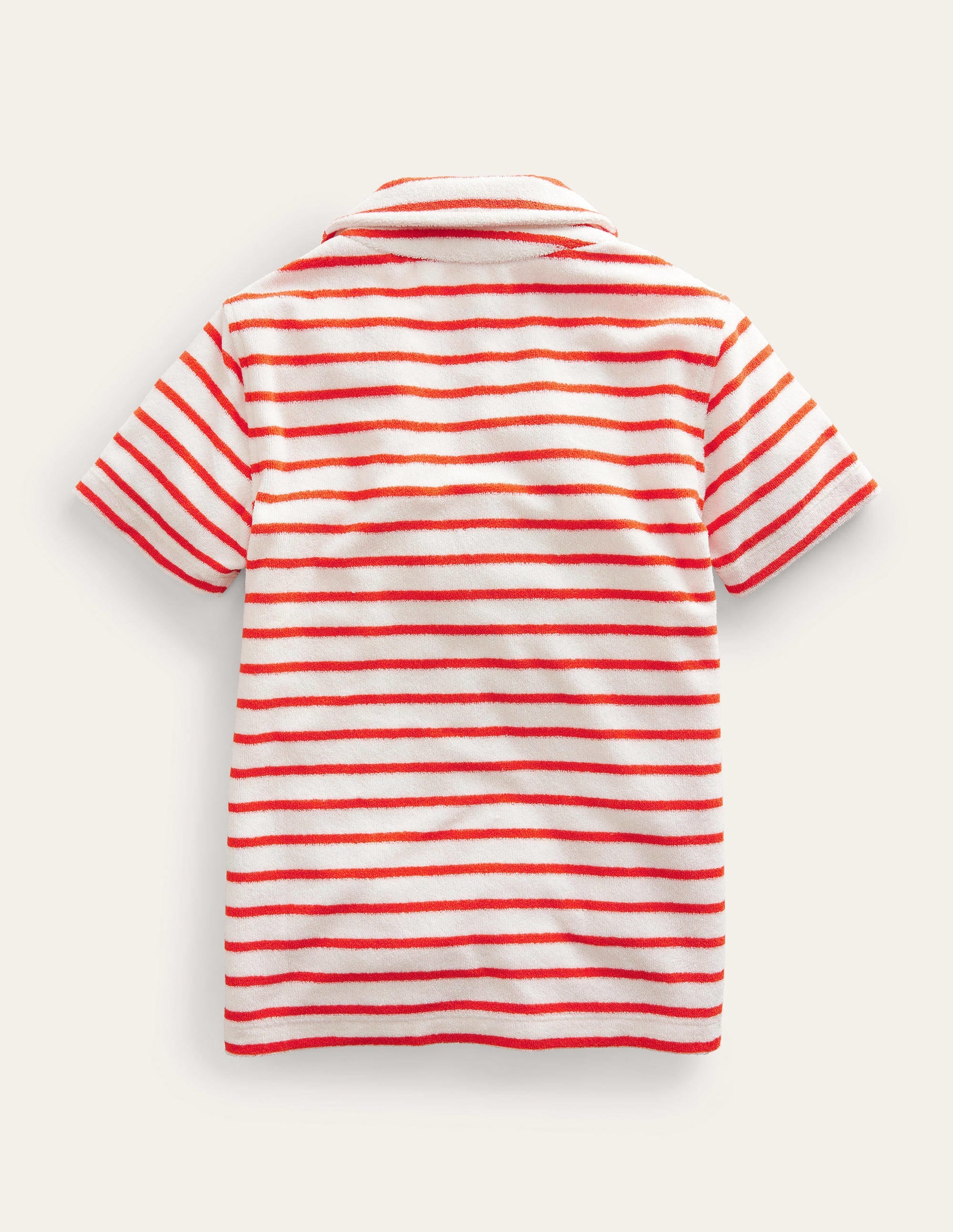 Towelling Polo-Red/White - Image 2
