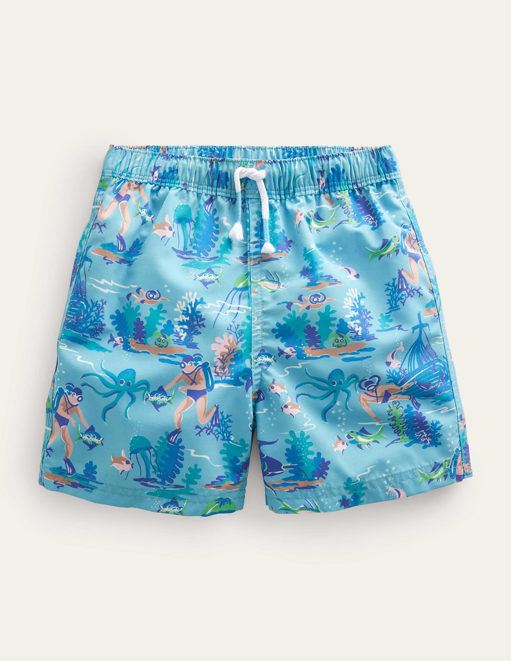 Swim Shorts-Blue Aqua Sea Divers - Image 1