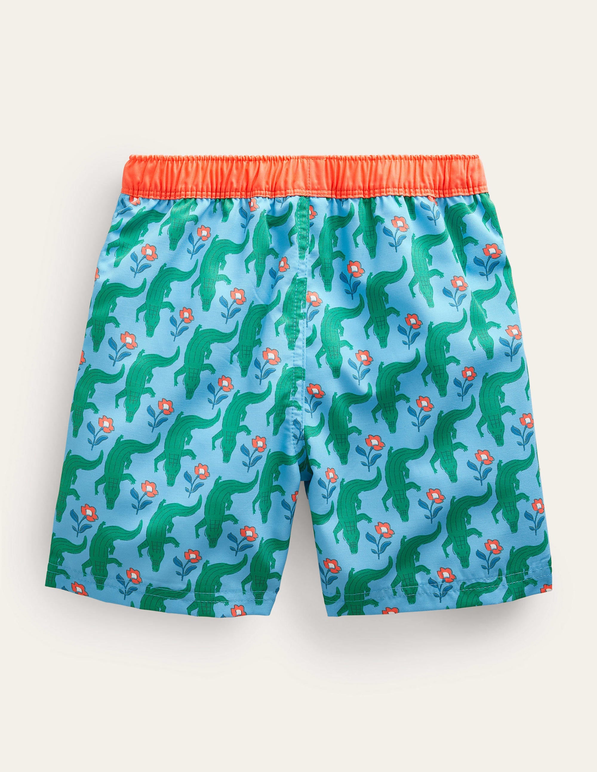 Swim Shorts-Aqua Crocodile Woodblock - Image 2