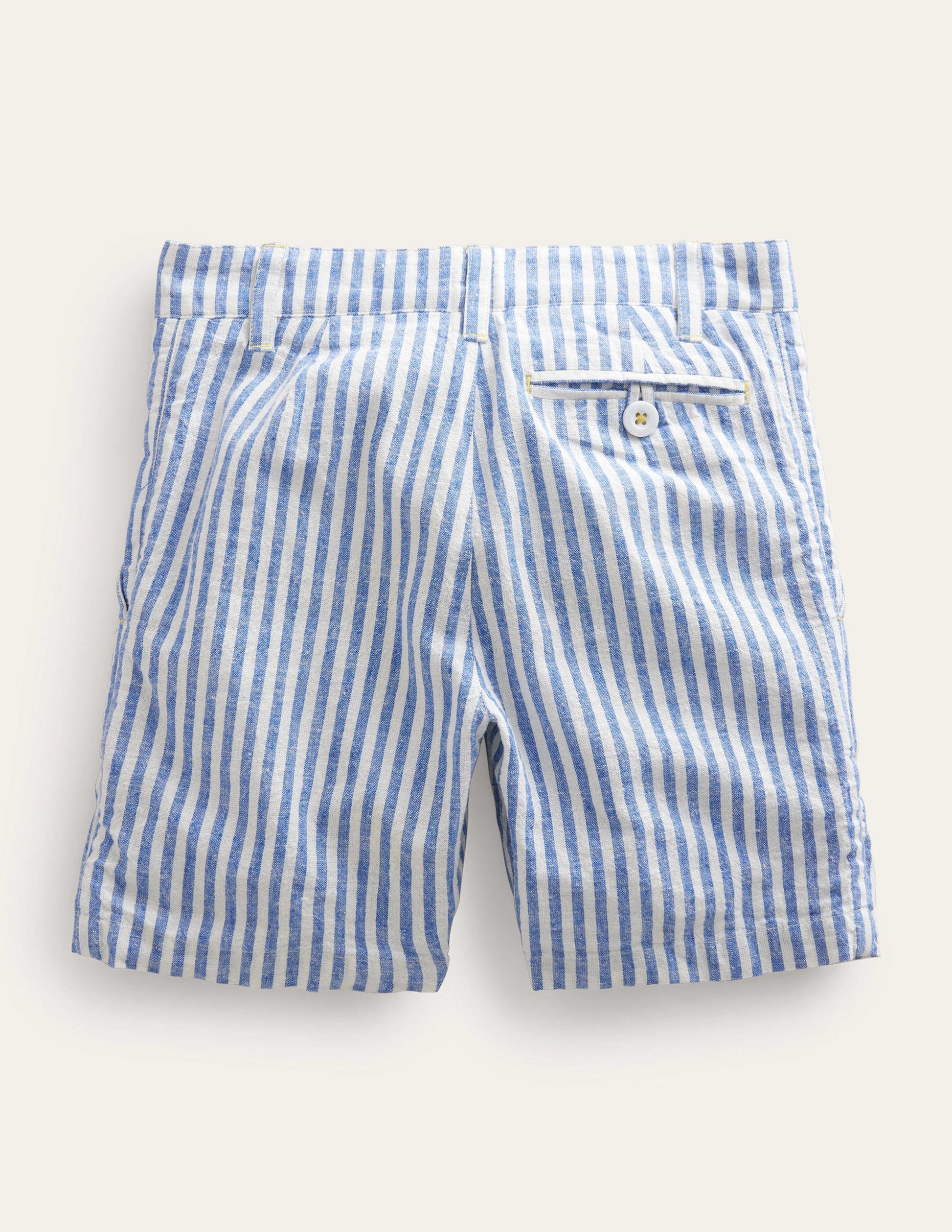 Patterned Chino Shorts-Blue Textured Stripe-2