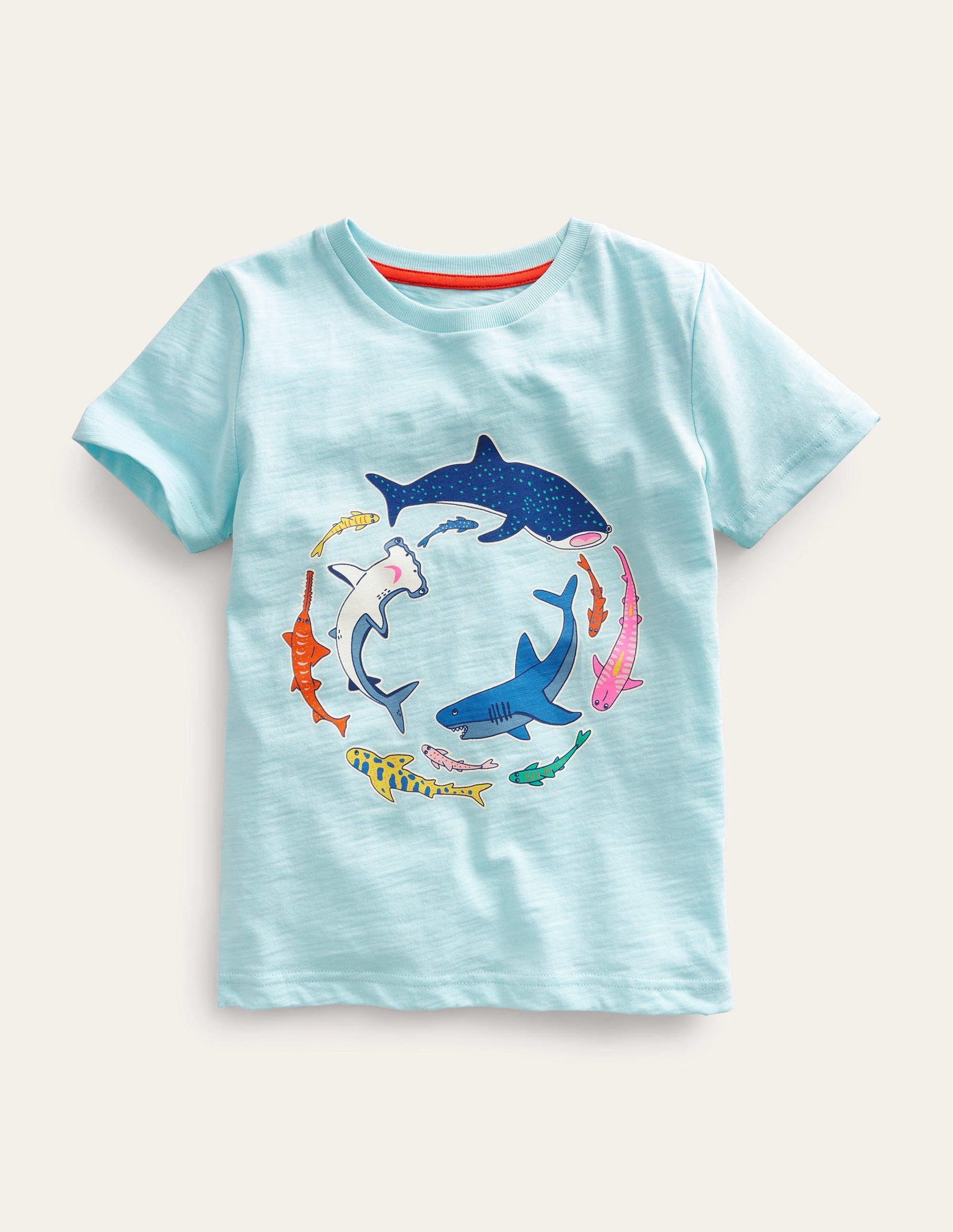 Glow-in-the-dark T-shirt-Iced Aqua Blue Shark - Image 1