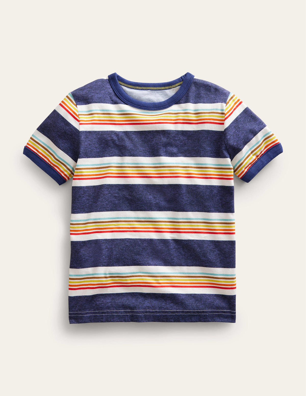 Retro Stripe Ringer T-shirt-Soft Starboard Blue/Multi - Image 1