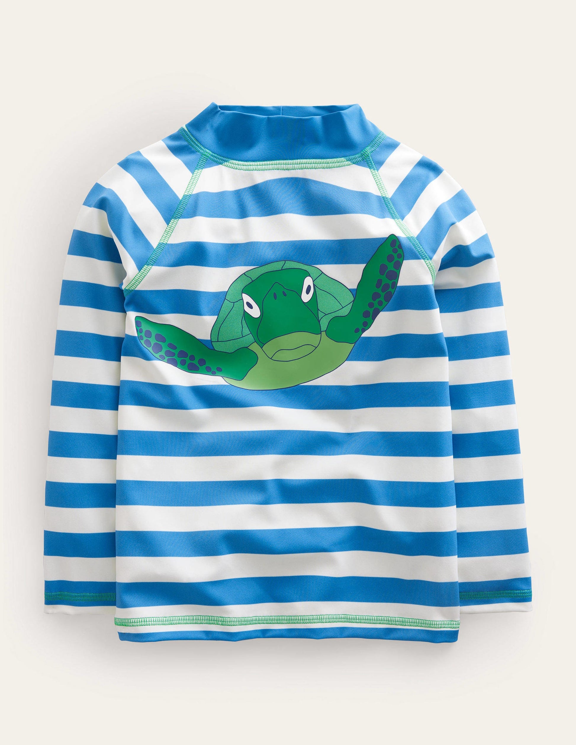 Graphic Rash Guard-Island Blue and Ivory Stripe-1