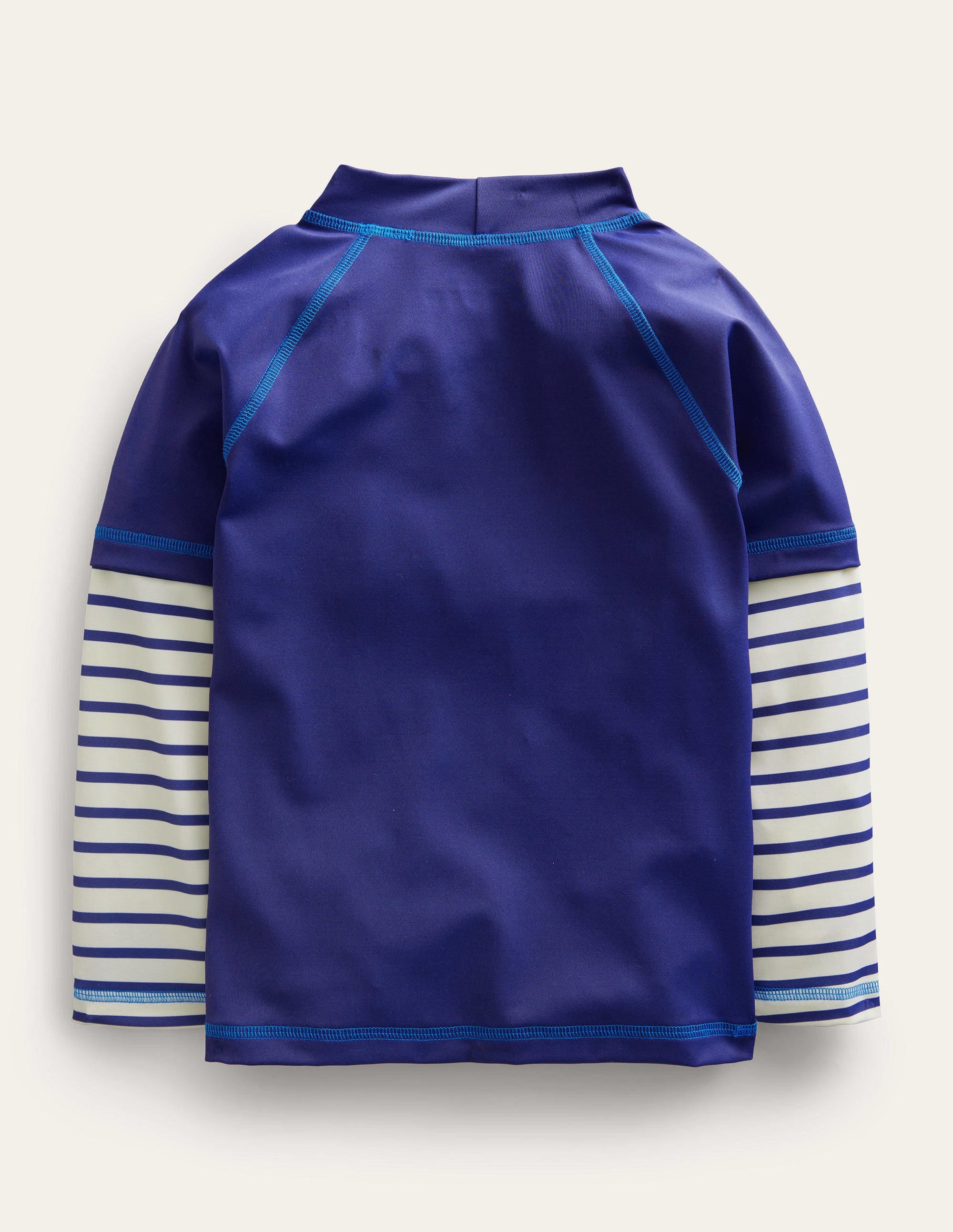 Graphic Rash Guard-Starboard Blue, Ivory Stripe - Image 2