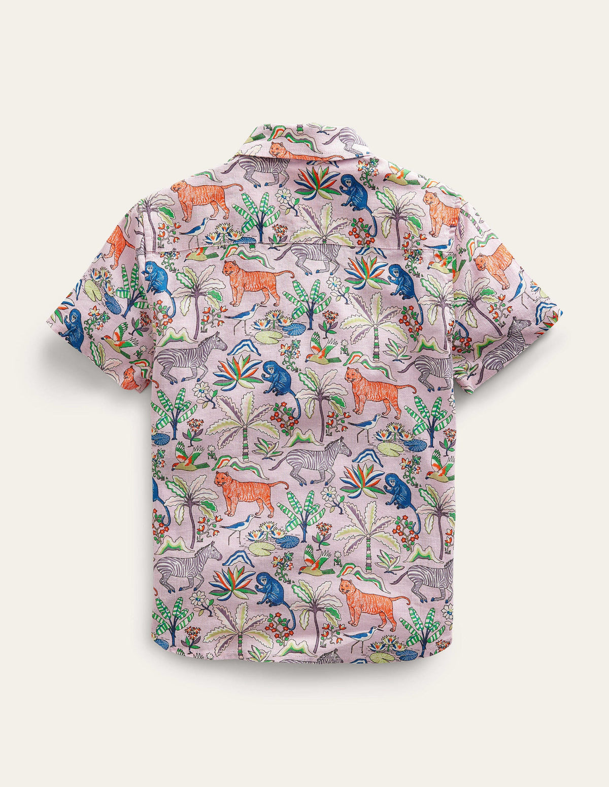 Cotton Linen Shirt-Cameo Pink Tropical Garden - Image 2