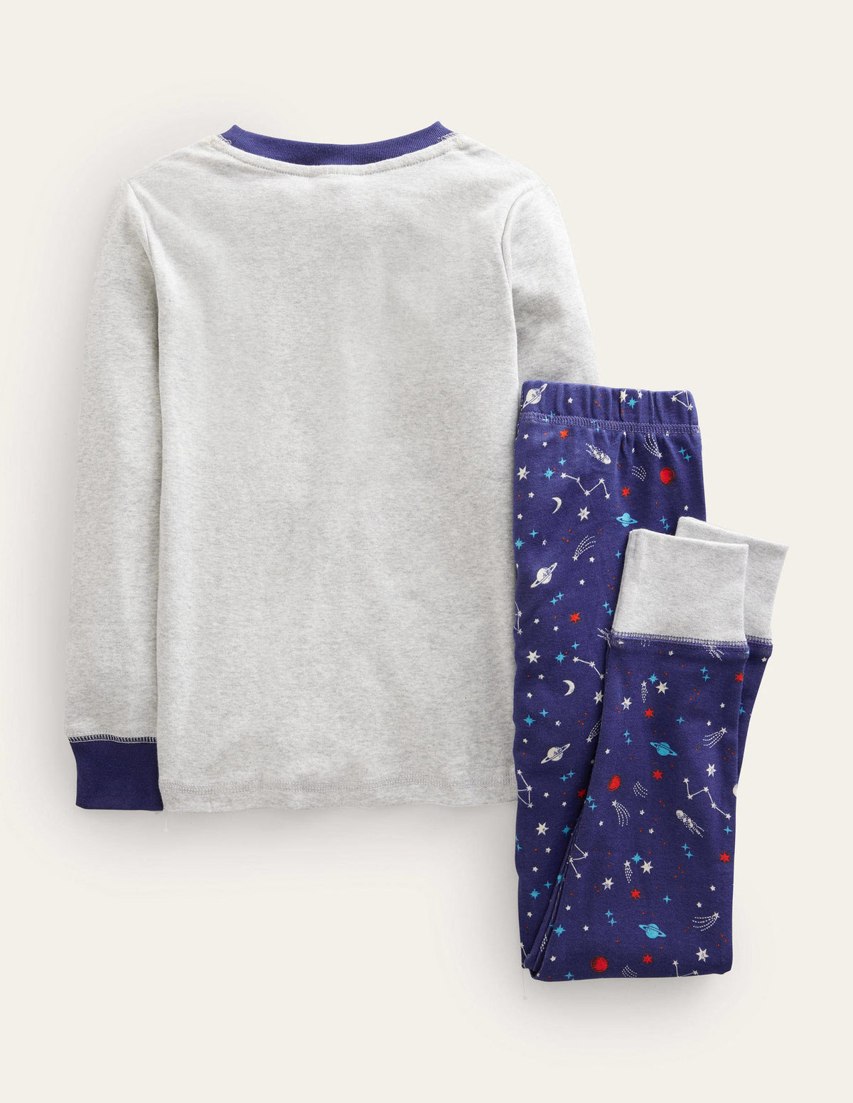 Snug Glow-in-the-dark Pajamas-Grey Marl Space - Image 2