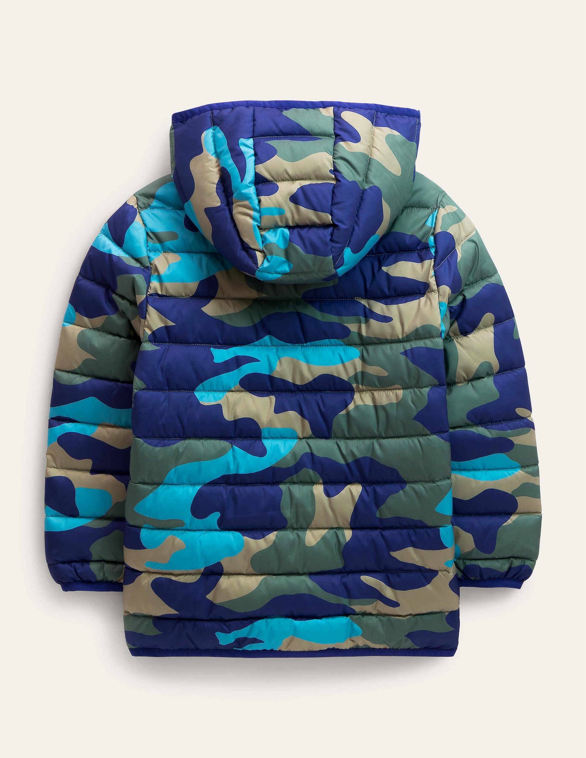 Cosy Pack-away Padded Jacket-Brilliant Blue Camo-2