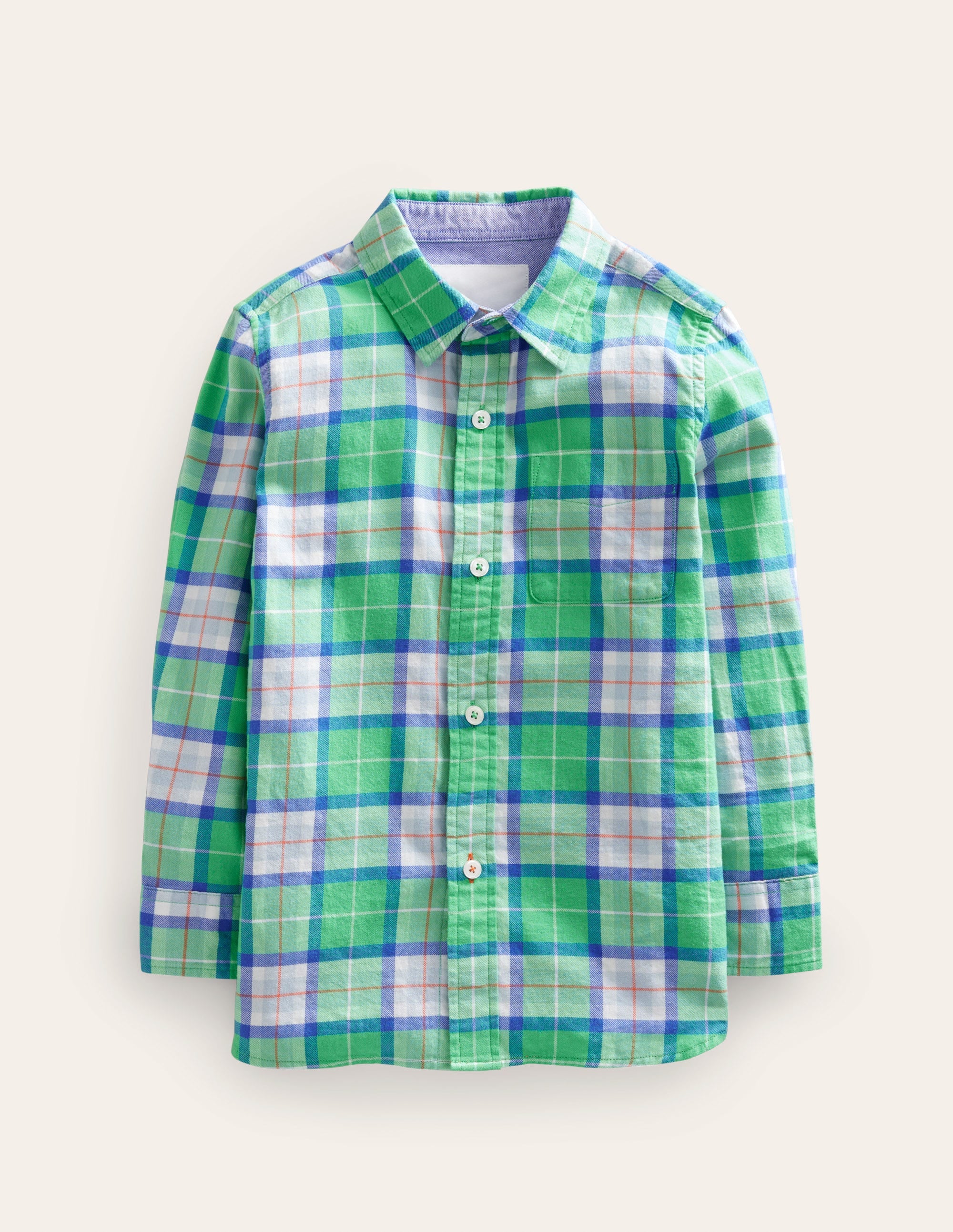 Casual Twill Shirt-Soft Green Check - Image 1