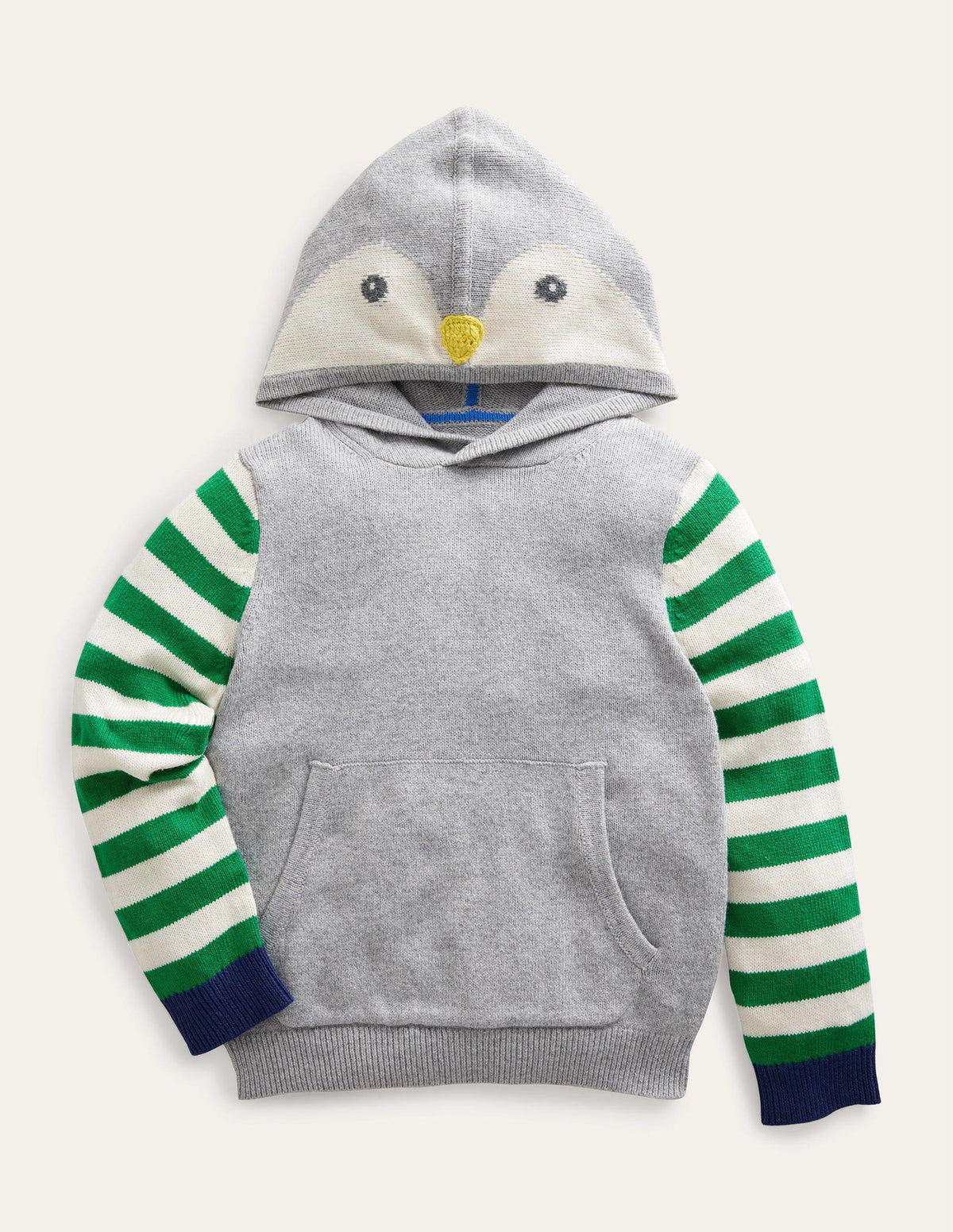 Penguin Novelty Hoodie-Grey Marl Penguin-1