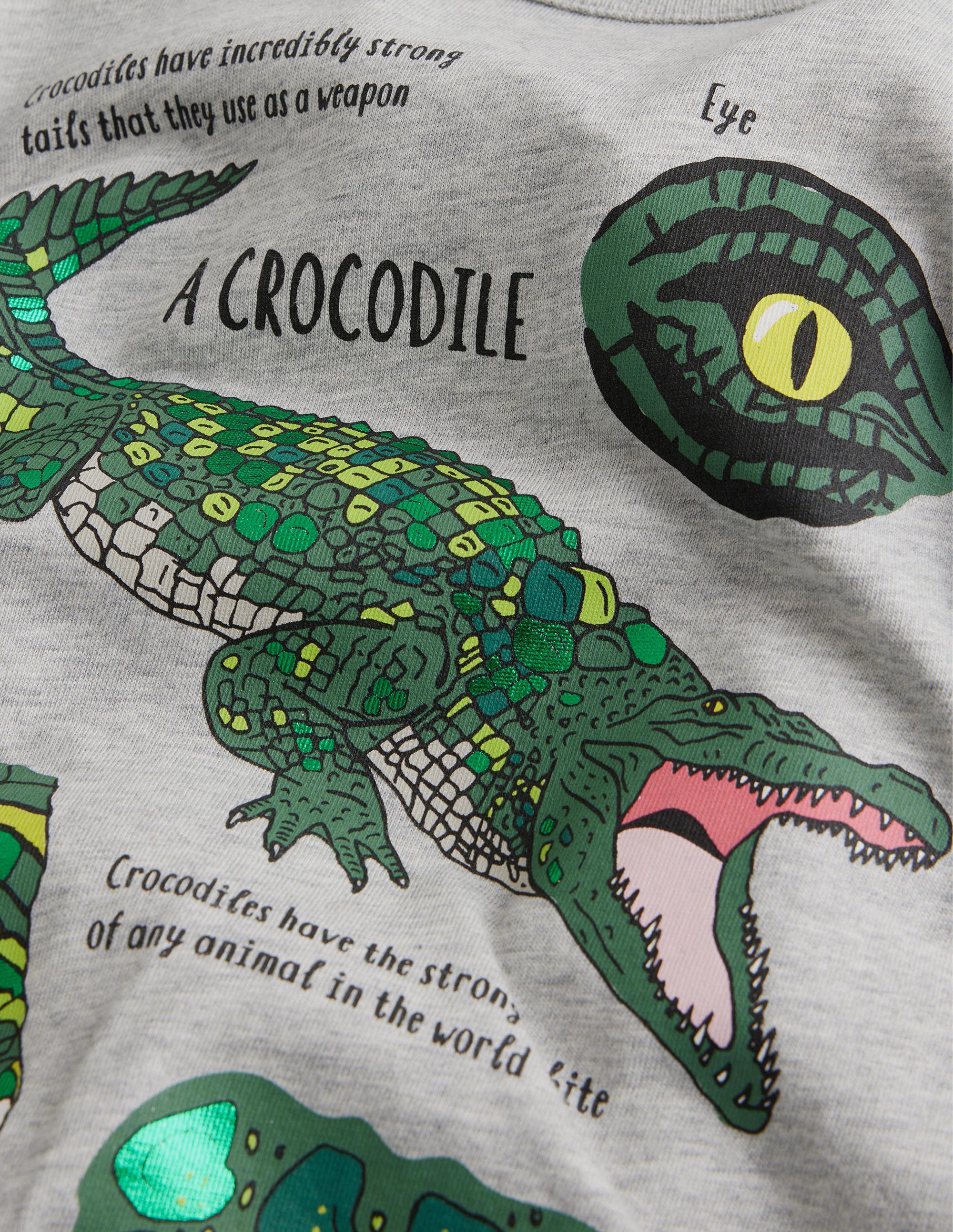 Crocodile T-shirt-Grey Marl Crocodiles - Image 3