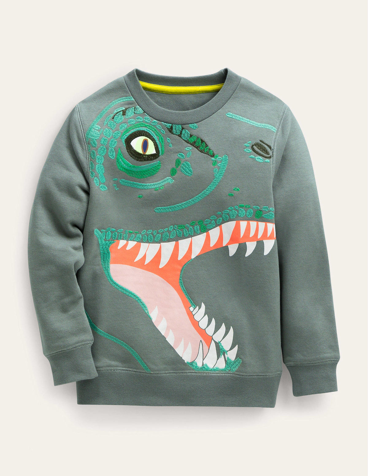 Superstitch Sweatshirt-Pottery Green Dinosaur-1